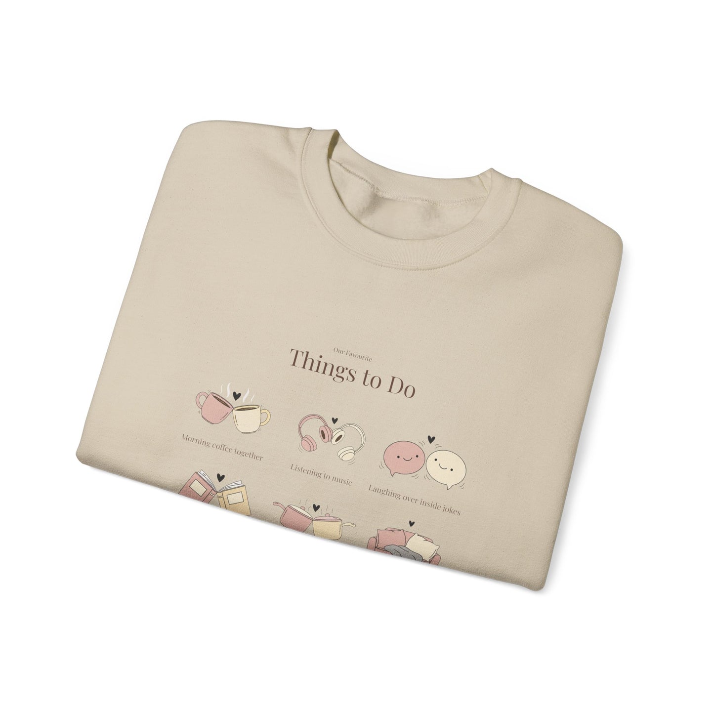 Our Favourite Things to Do Together – Personalised Illustration Crewneck Sweatshirt | Valentine’s Gift - 14726