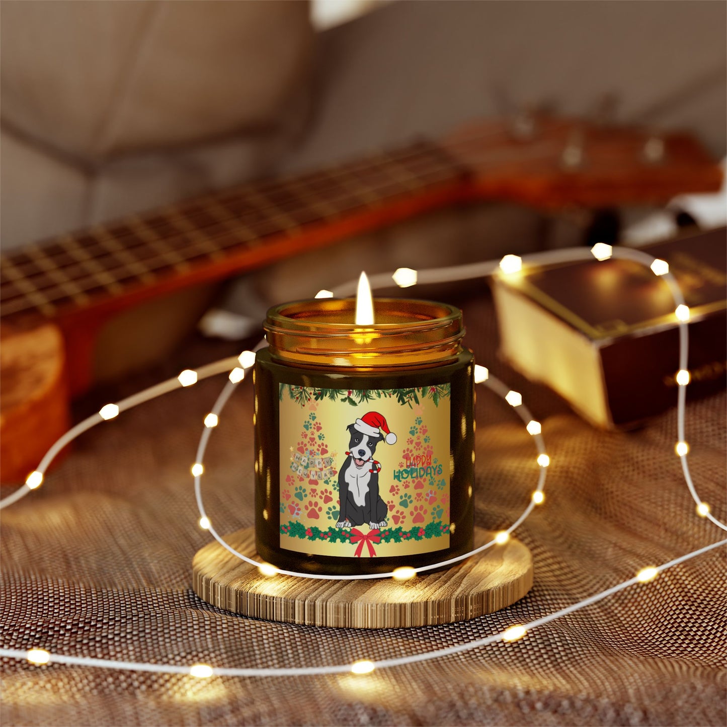 Dog: Happy Holidays - Scented Candles, Coconut Apricot Wax (4oz, 9oz)