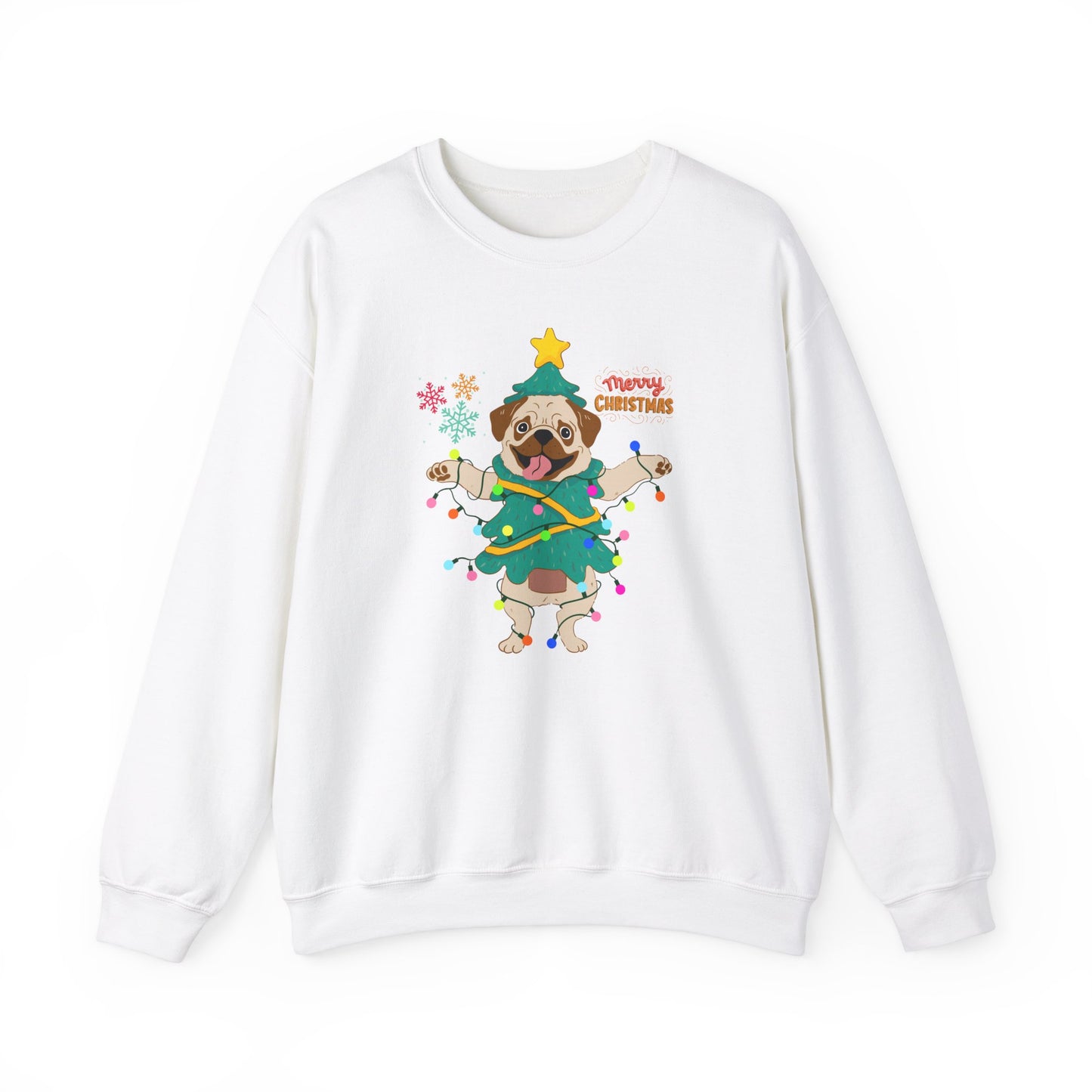 Pug, Merry Christmas - Unisex Heavy Blend™ Crewneck Sweatshirt - 10307