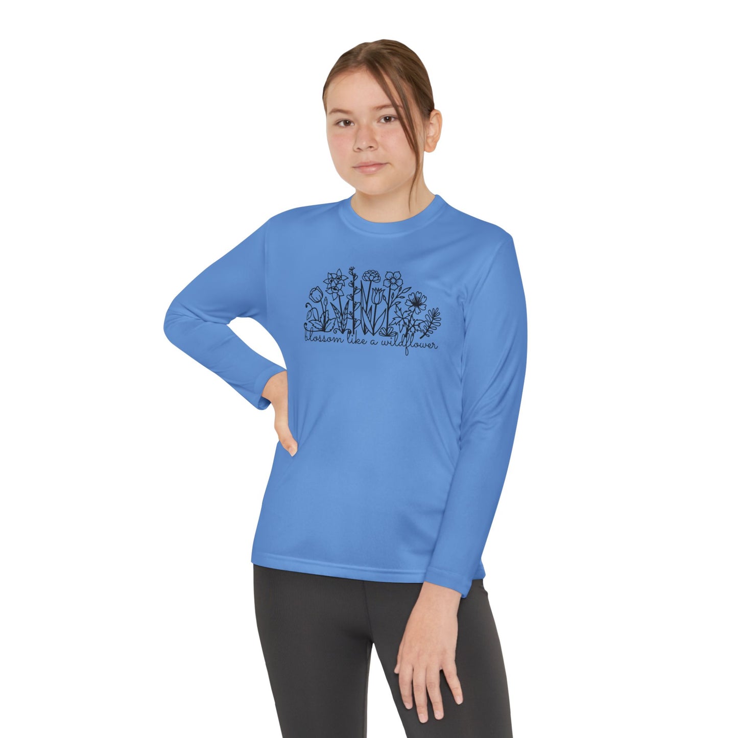 Blossom Like A Wildflower - Youth Long Sleeve Competitor Tee - 10104