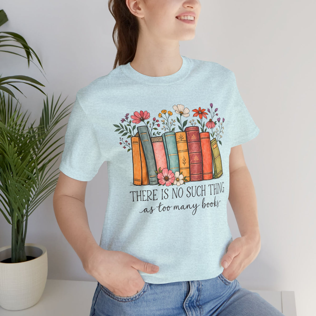 Book Lover T-Shirt,  Vintage Floral Bookshelf Tee - 14524