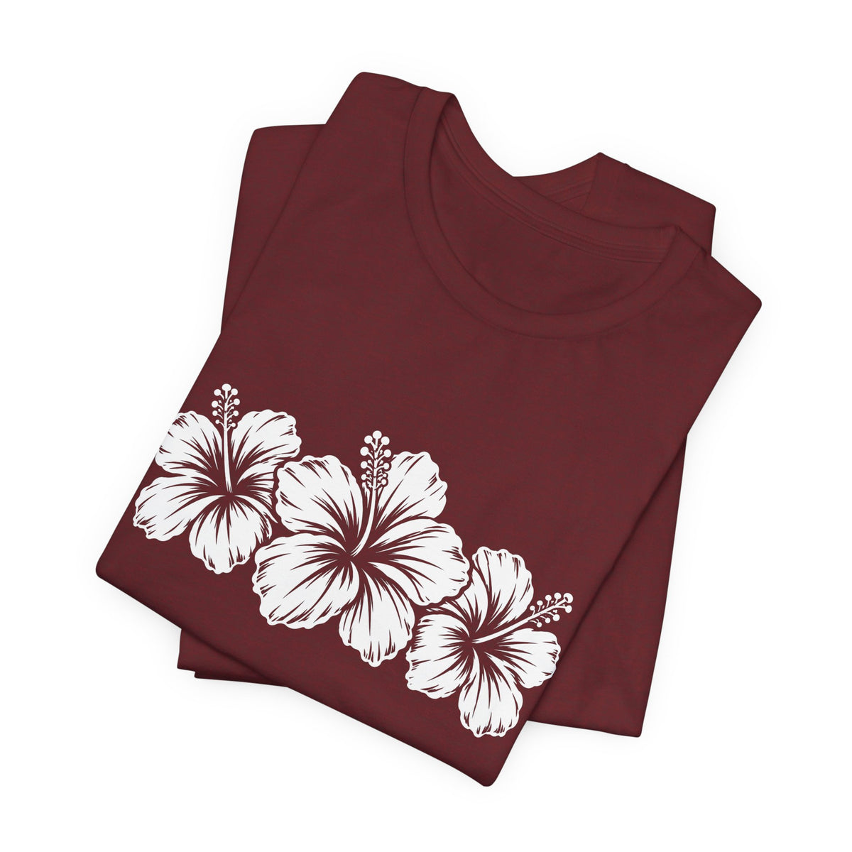 Hibiscus Floral T-Shirt,  Tropical Flower Graphic Tee - 14995