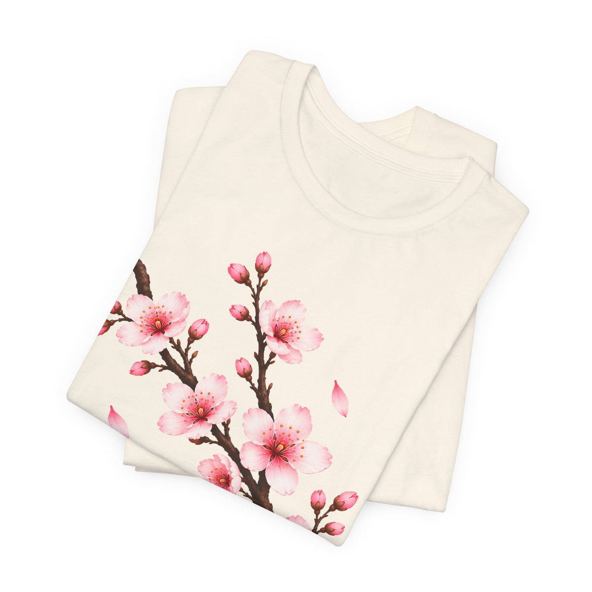 Cherry Blossom T-Shirt, Pink Sakura Branch Floral Tee - 14994