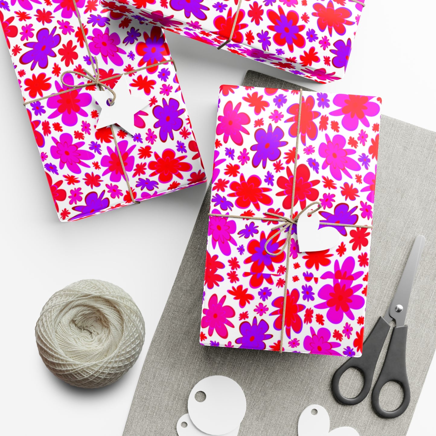 Red & Purple Flowers - Gift Wrap Papers - 10218