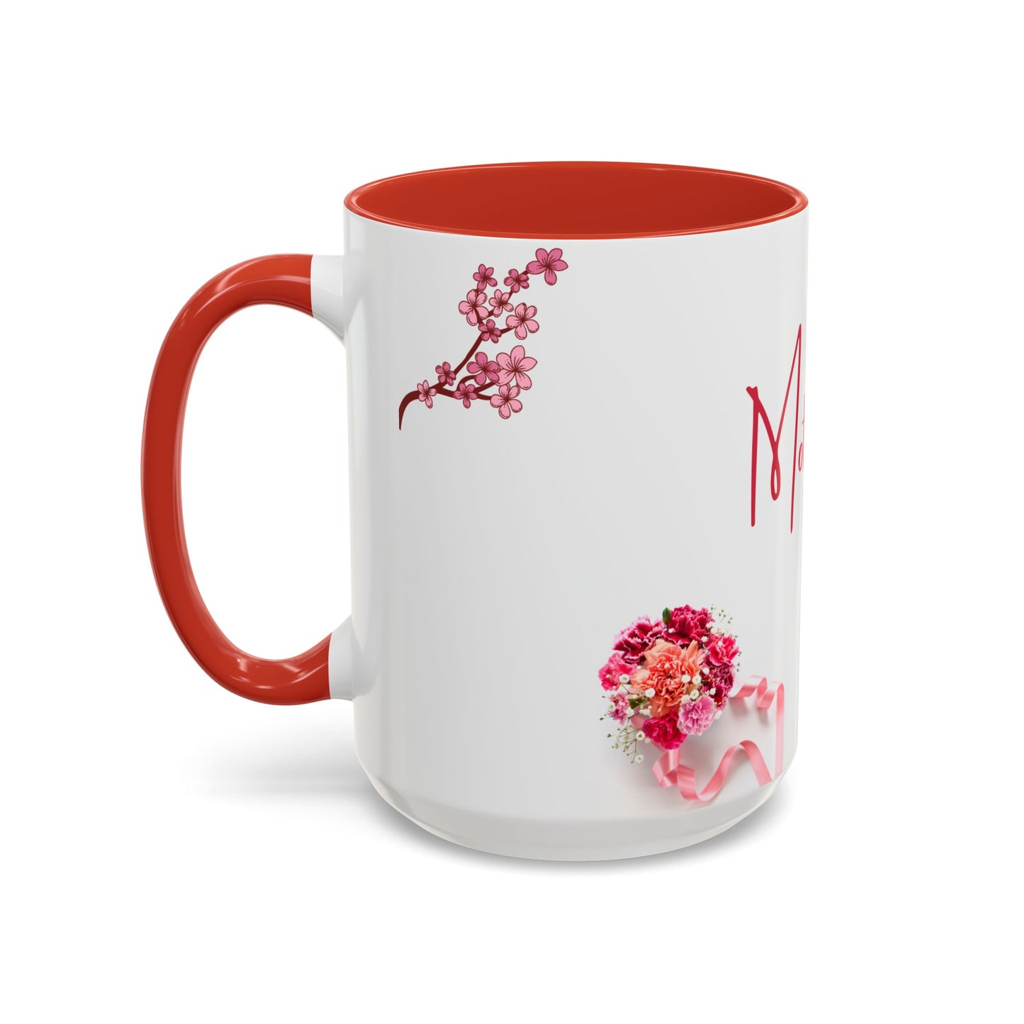 Happy Mother's Day Accent Coffee Mug - Floral Design for Moms - 11868