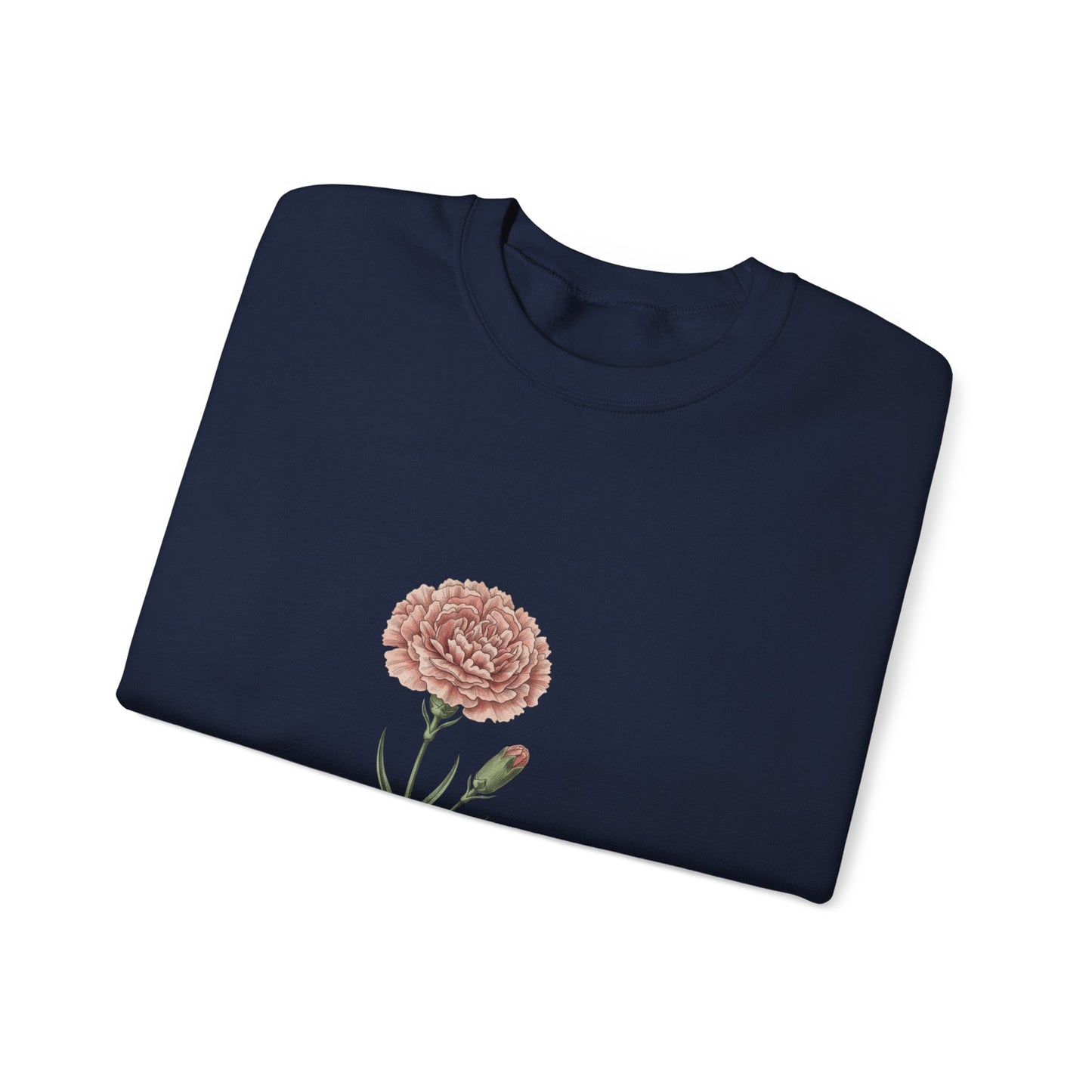January Carnation Crewneck Sweatshirt — Customizable - 14673