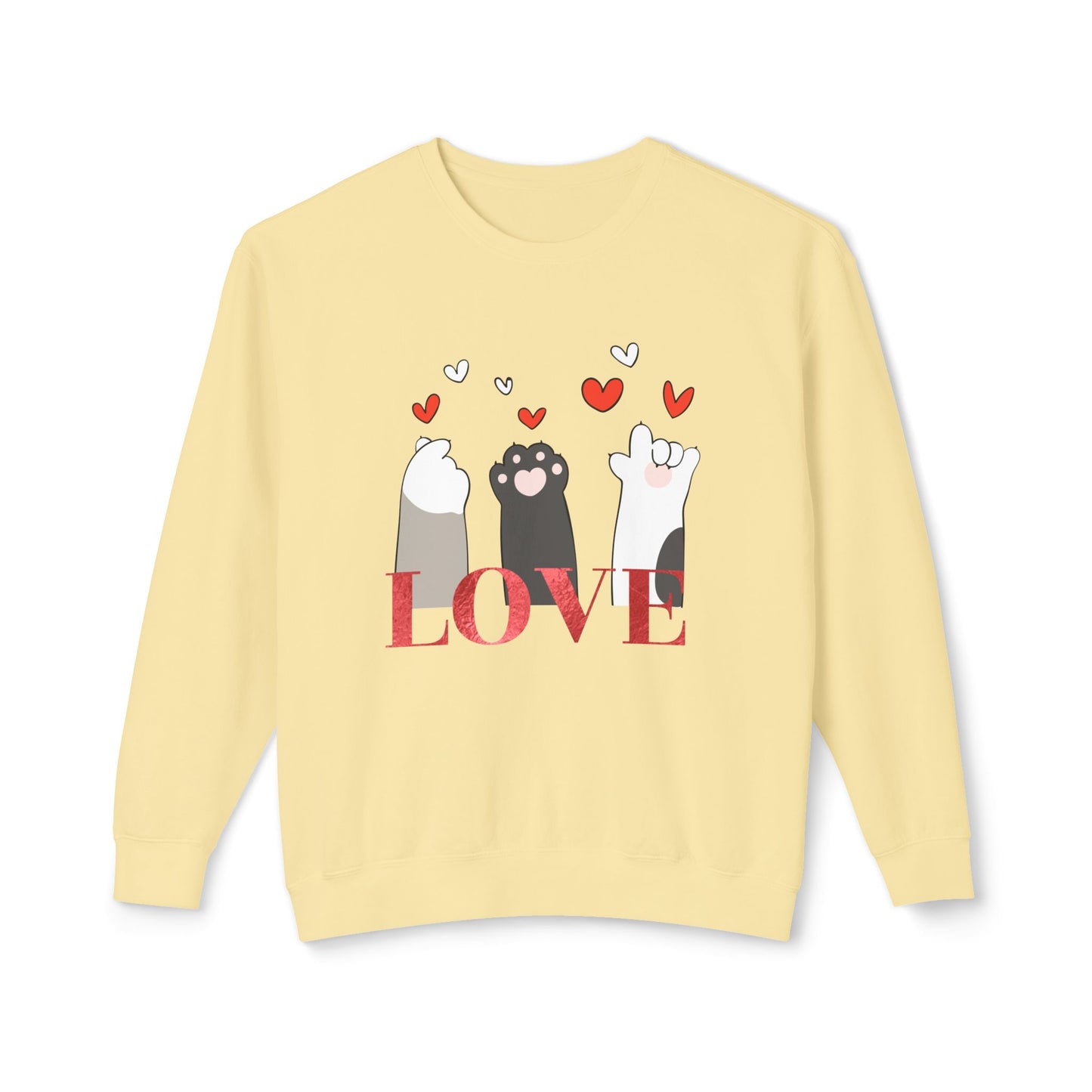 Pet's Paws, Love - Unisex Lightweight Crewneck Sweatshirt - 11477