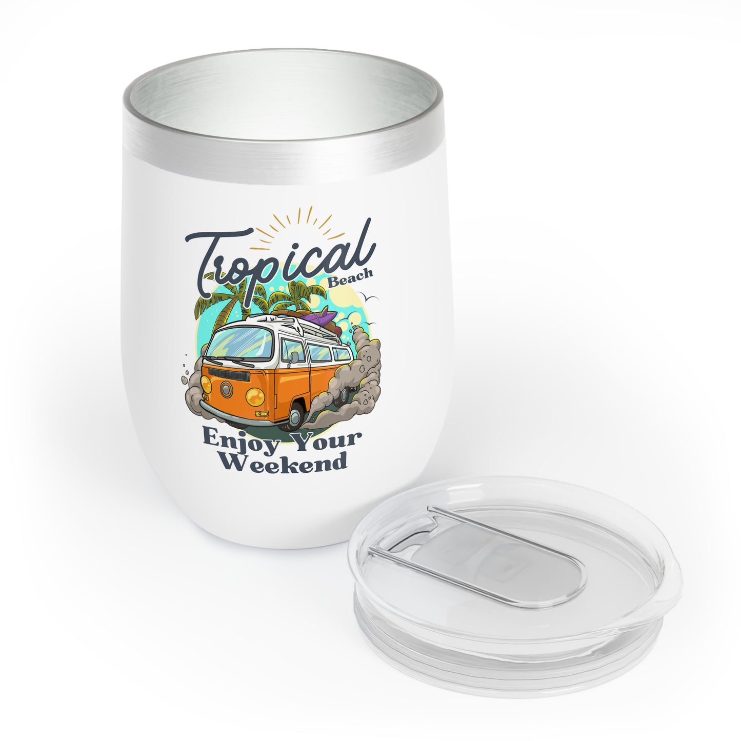 Tropical Beach, enjoy Your Weekend - Chill Wine Tumbler - 10563