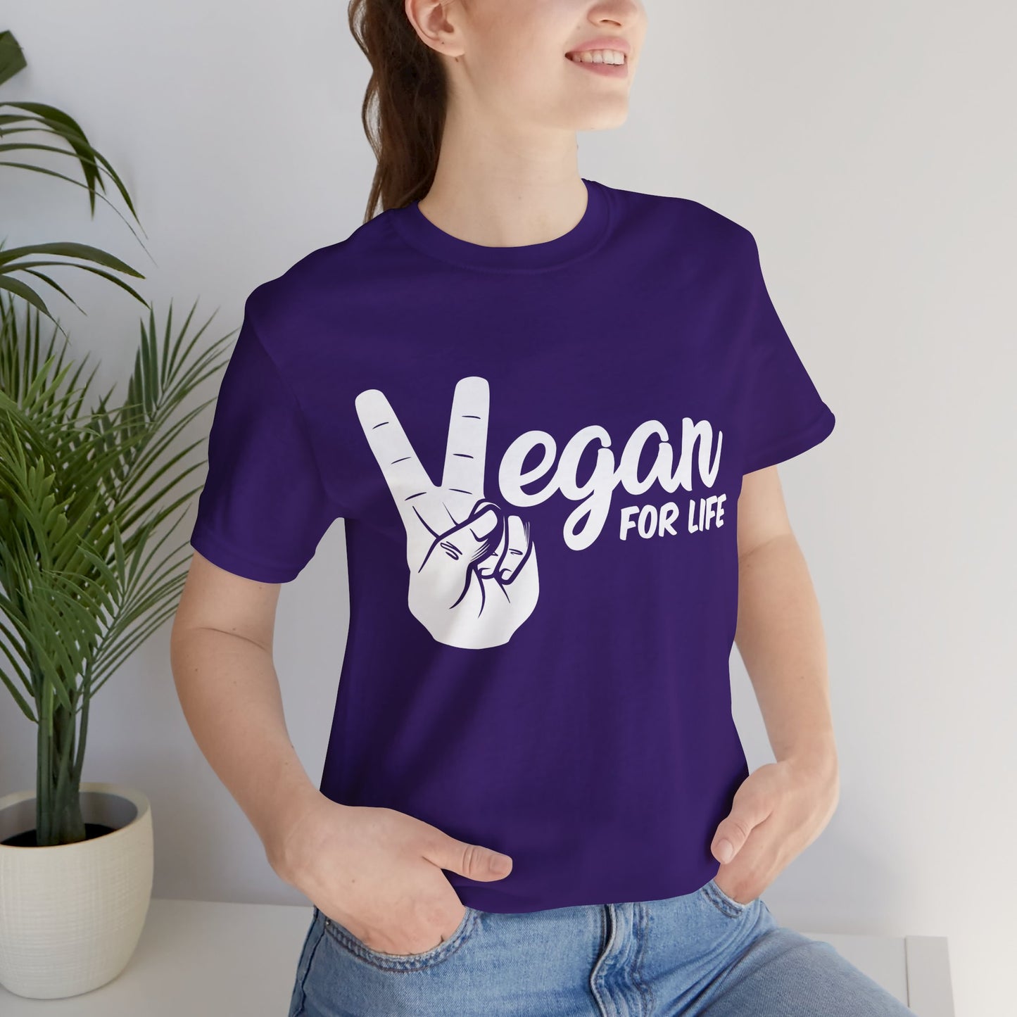 Vegan For Life - Unisex Jersey Short Sleeve Tee - 12381