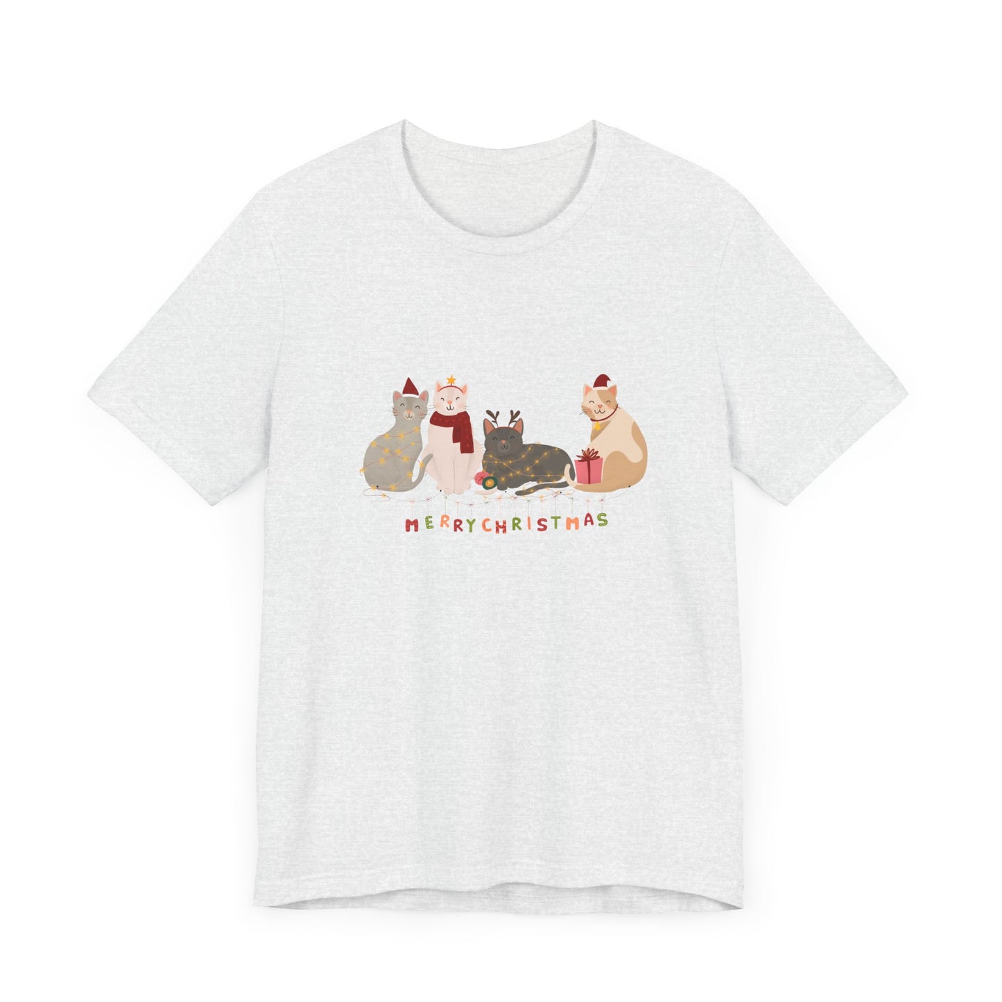 Cats, Merry Christmas - Unisex Jersey Short Sleeve Tee - 10283