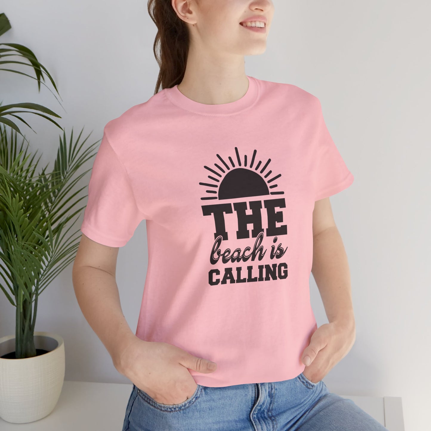 Summer: The Beach Is Calling - Unisex Jersey Short Sleeve Tee