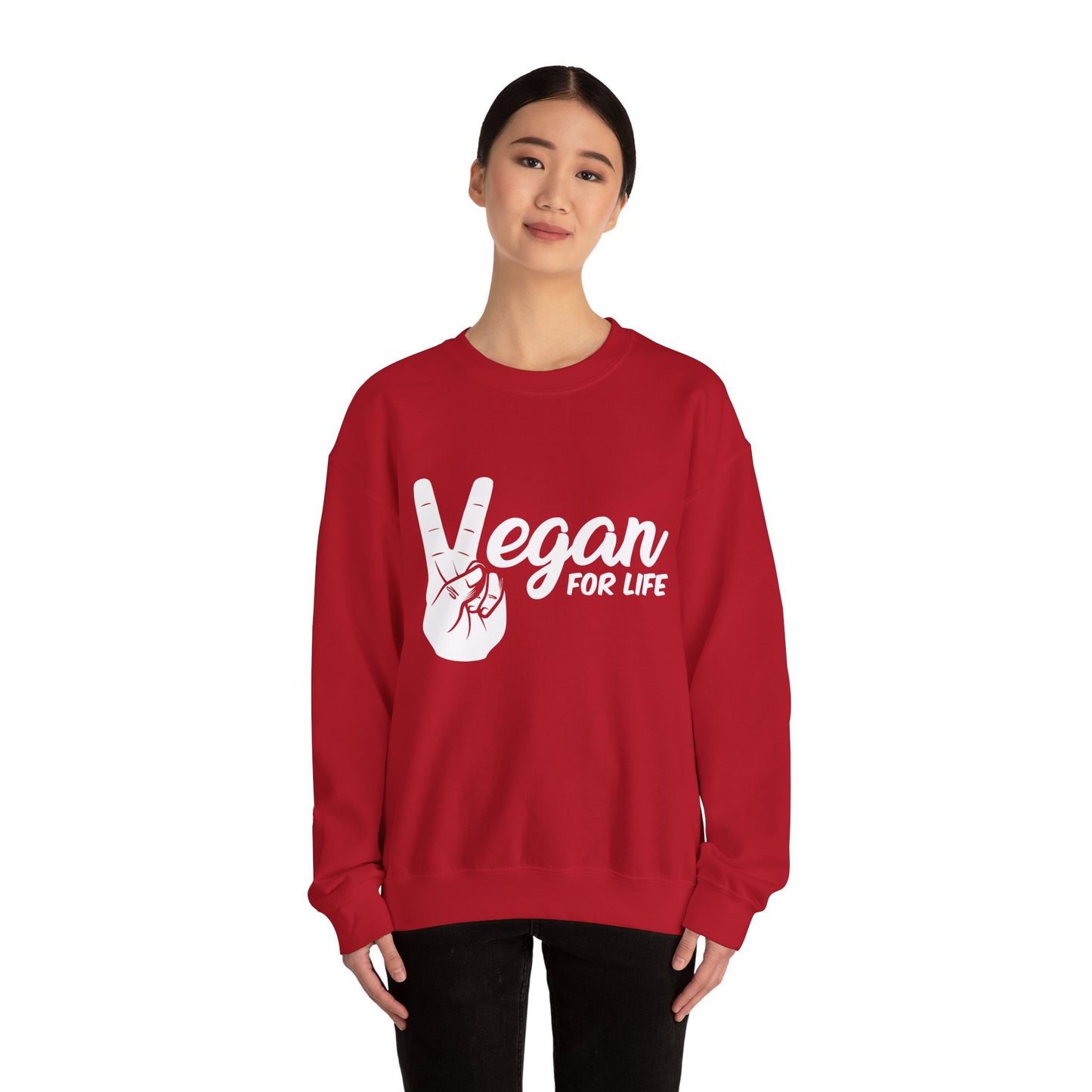 Vegan For Life - Unisex Heavy Blend™ Crewneck Sweatshirt