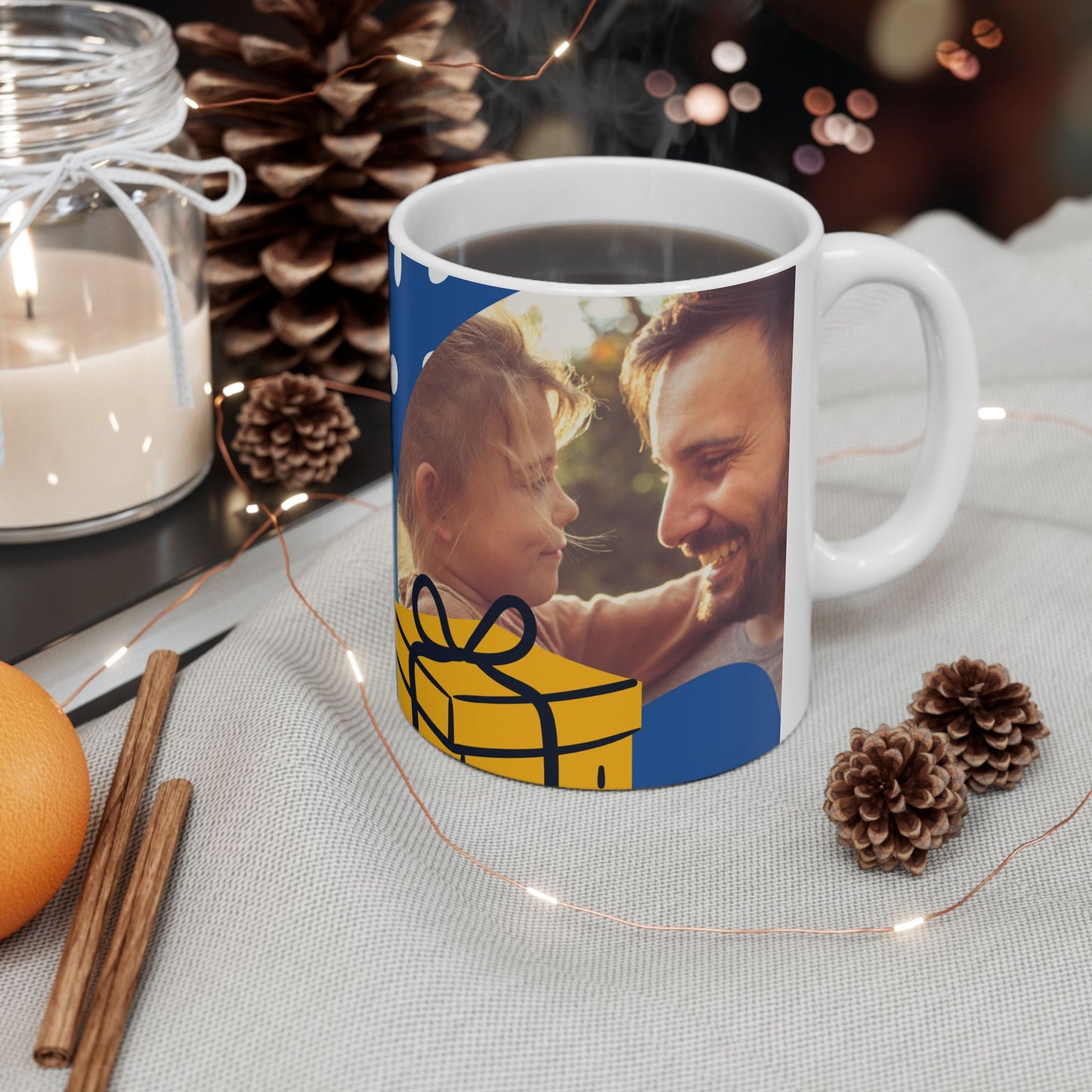 Personalized Father's Day Ceramic Mug - Custom Photo Gift for Dad, Unique Coffee Cup, Special Occasion Present, Gift for Him - 14027
