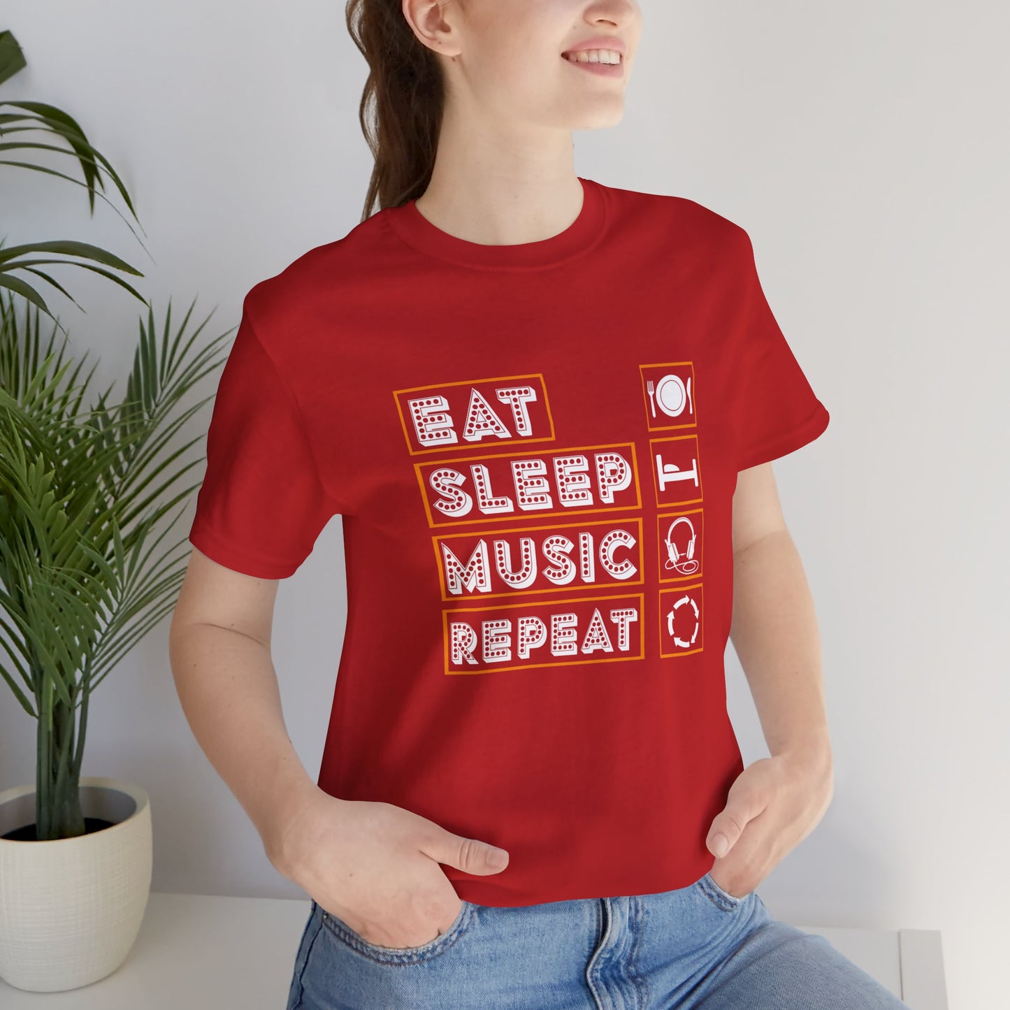 Eat Sleep Music Repeat - Unisex Jersey Short Sleeve Tee