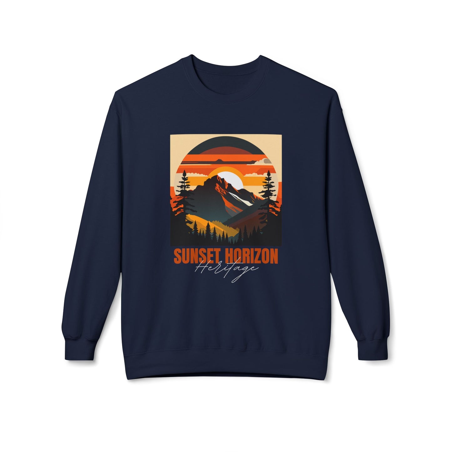 Sunset Horizon - Unisex Midweight Softstyle Fleece Crewneck Sweatshirt - 10621