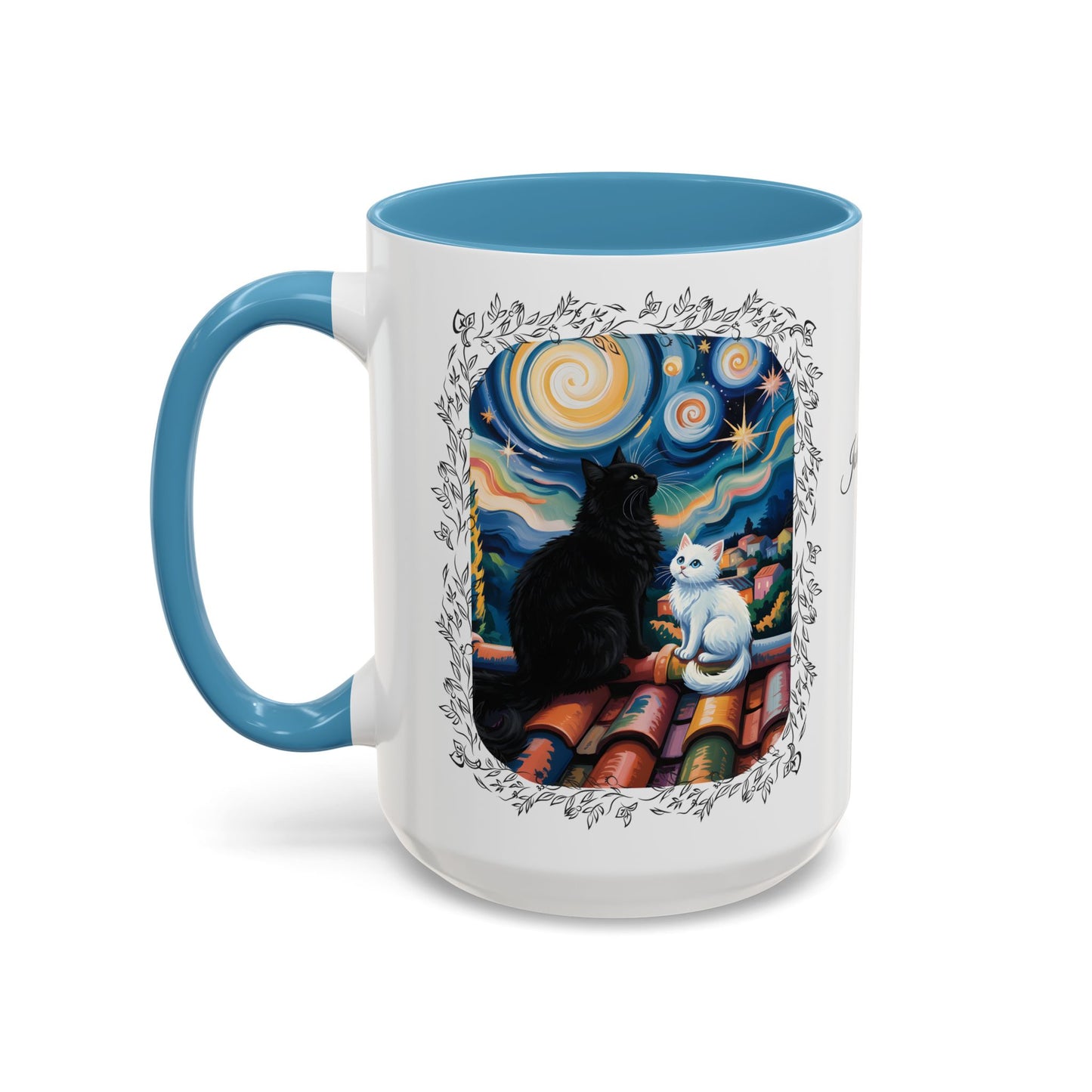 Starry Night Cats Coffee Mug – Van Gogh Inspired Cat Art | Cat Lovers Gift (11oz / 15oz) - 14758