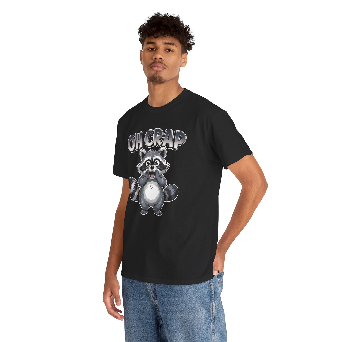 Funny Raccoon T-Shirt – “Oh Crap” Cute Meme Reaction Animal Tee Gift - 14855