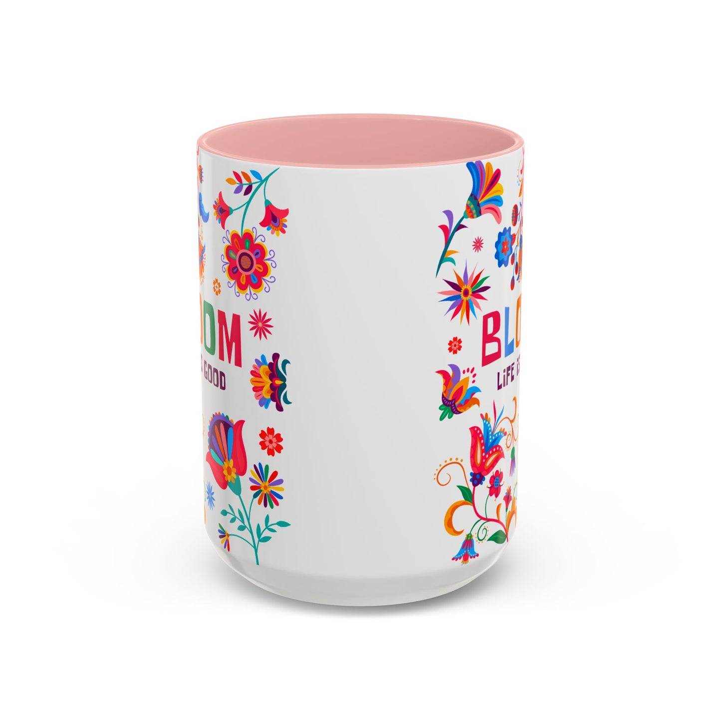 Colorful Floral Accent Coffee Mug - Bloom Life is Good - 14082