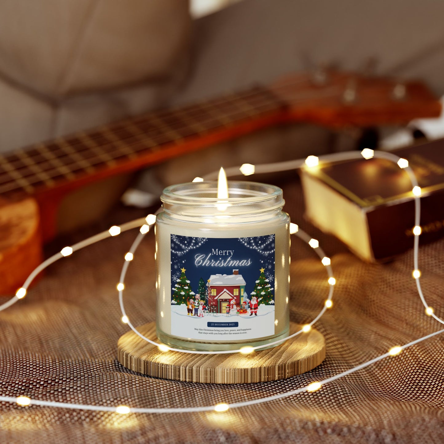 Merry Christmas, Happy New Year - Scented Candles, Coconut Apricot Wax (4oz, 9oz)