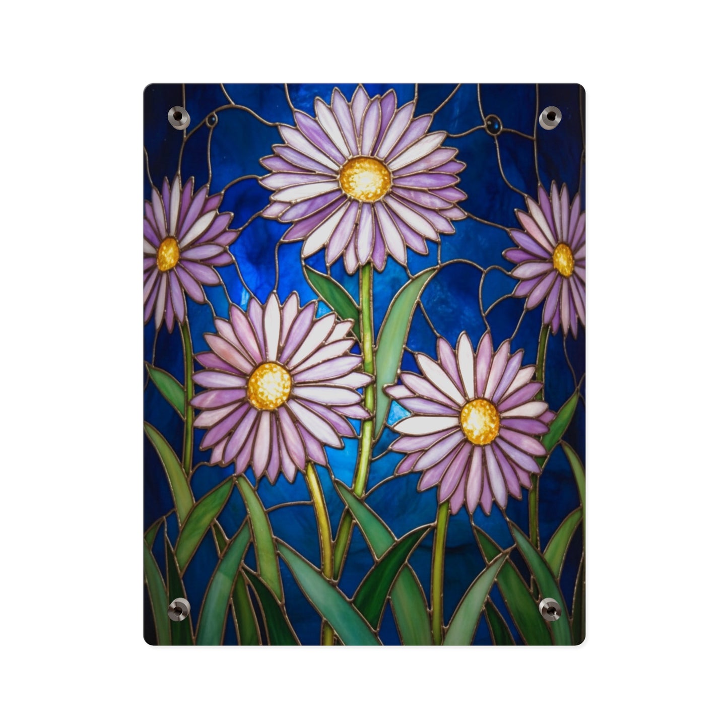 Aster Field Acrylic Wall Art Panel — Floral Home Décor - 14607