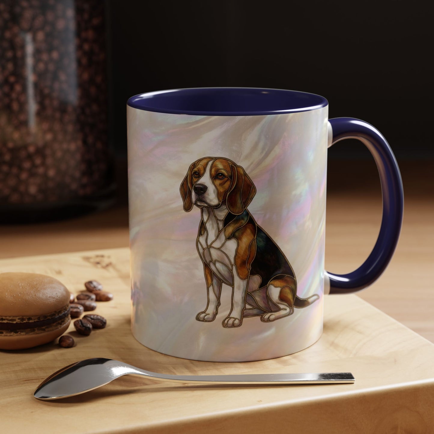 Beagle Accent Coffee Mug — Stained Glass Design (11/15oz) - 14615