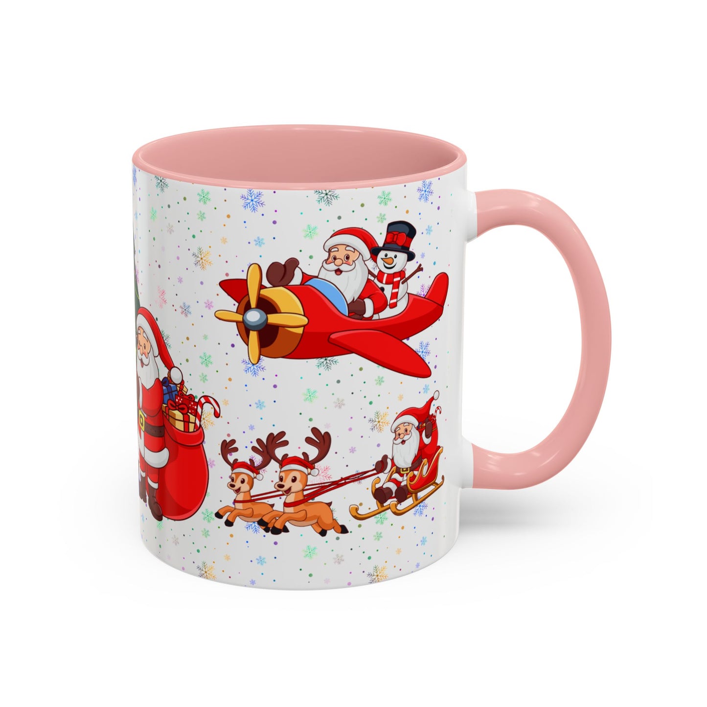 Christmas Party, Santa, Snowman & Reindeer - Accent Coffee Mug (11, 15oz) - 10429