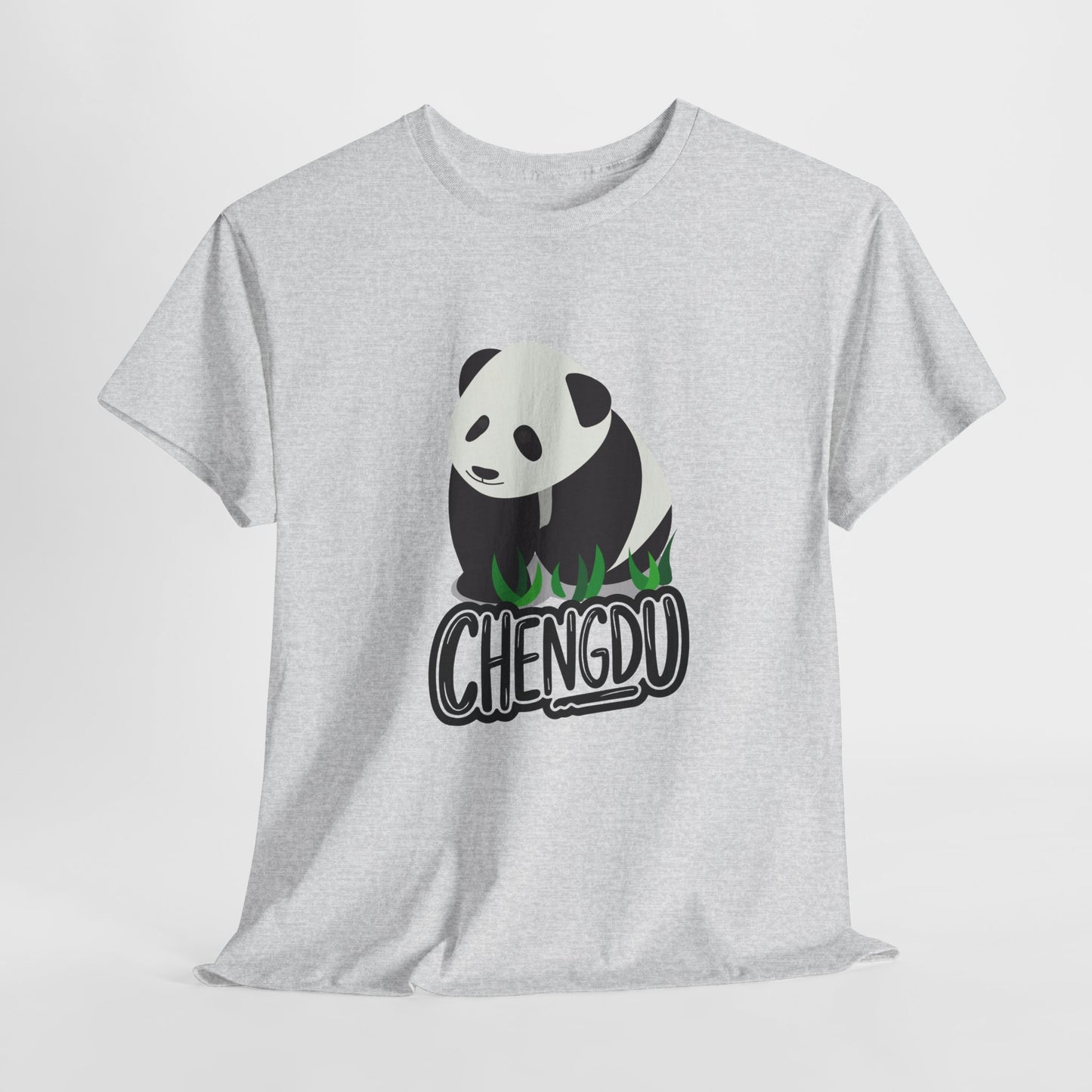 Chengdu Panda Unisex Heavy Cotton Tee - Cozy and Fun Graphic Tee for Animal Lovers - 12206