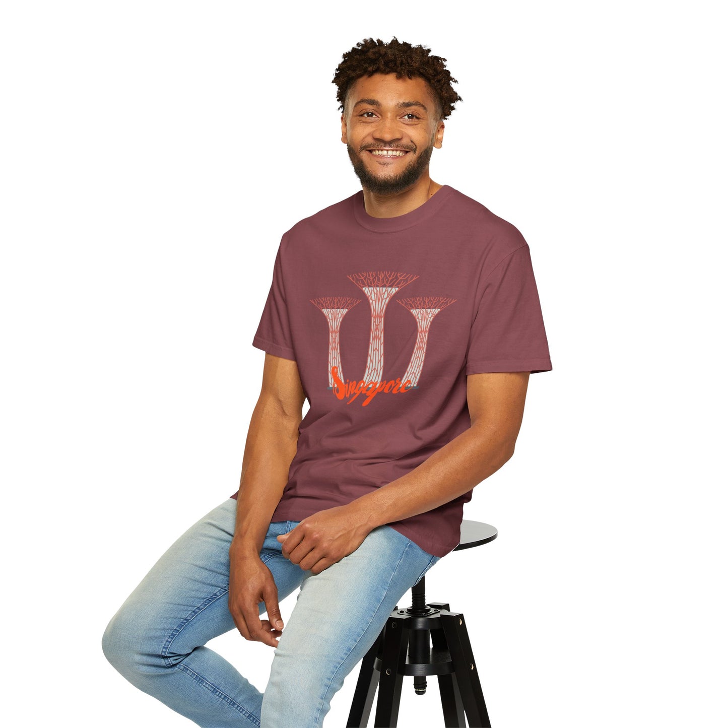 SingaporeT-Shirt - Casual Unisex Garment-Dyed Tee - 12085