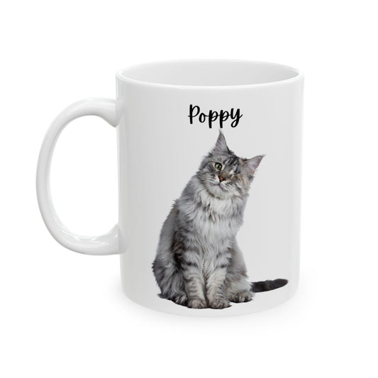 Personalised Cat Ceramic Mug - Perfect Gift for Cat Lovers, Unique Coffee Cup, Pet Owner Present, Animal Enthusiast Merchandise - 14206