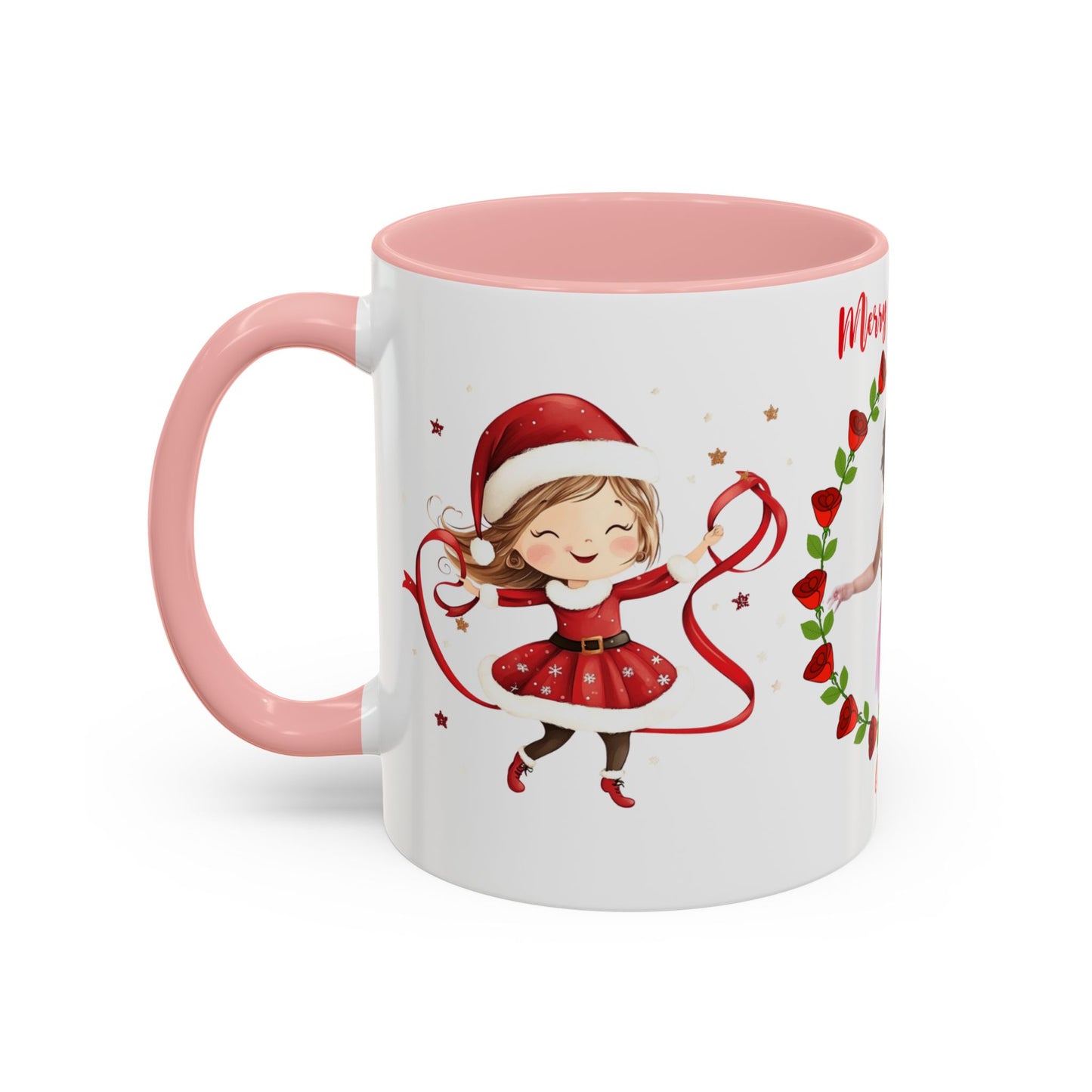 Olivia, Merry Christmas, For Girls, Customizable - Accent Coffee Mug (11, 15oz) - 10149