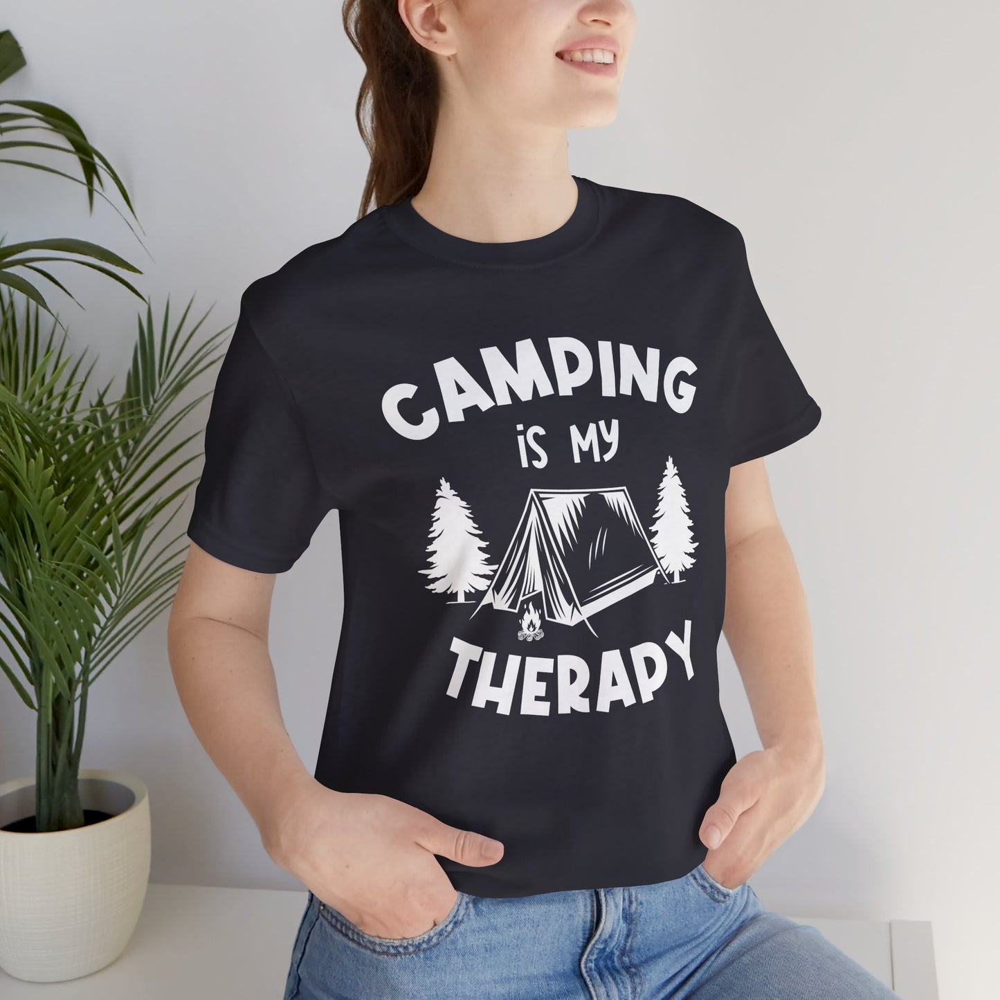 Camping Is My Therapy - Unisex Jersey Short Sleeve Tee - 12648