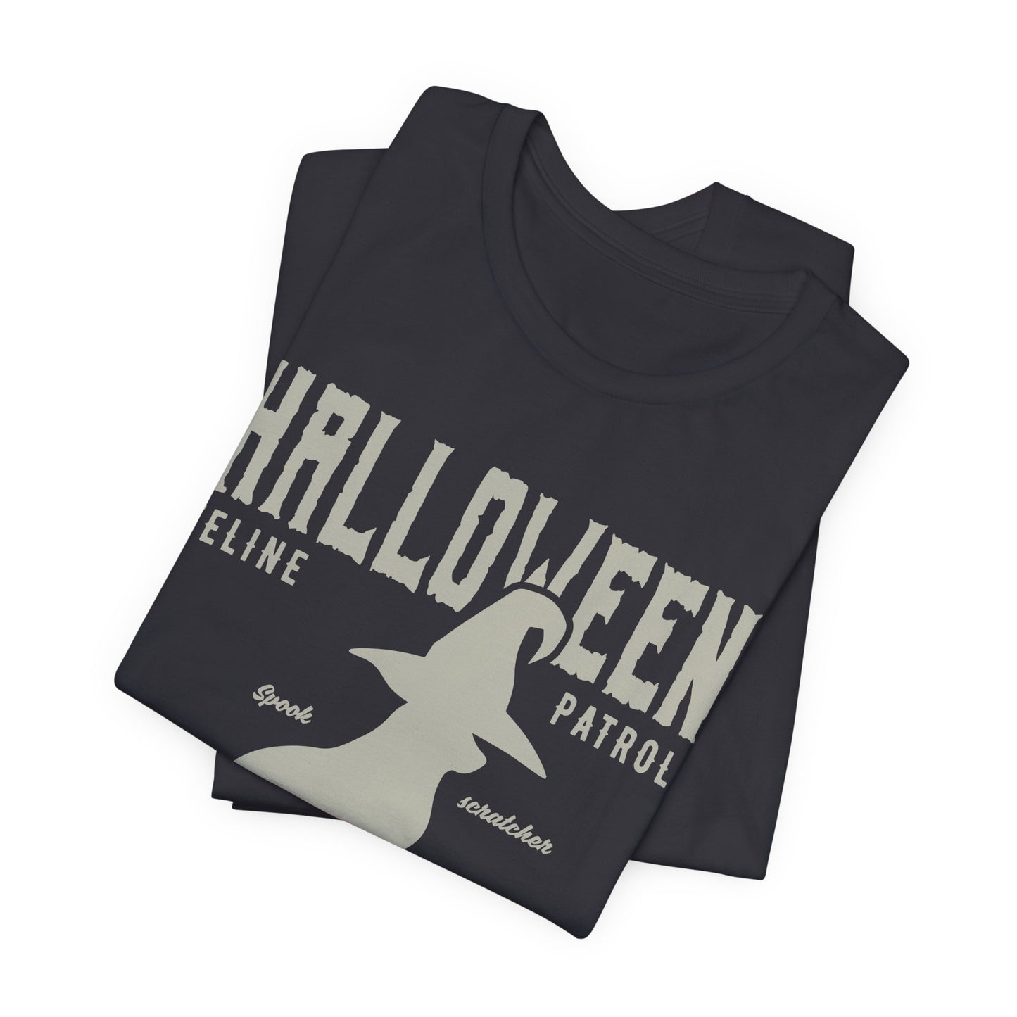 Halloween Feline Patrol, Spook Scratcher, Black Cats Unite  - Unisex Jersey Short Sleeve Tee - 12928