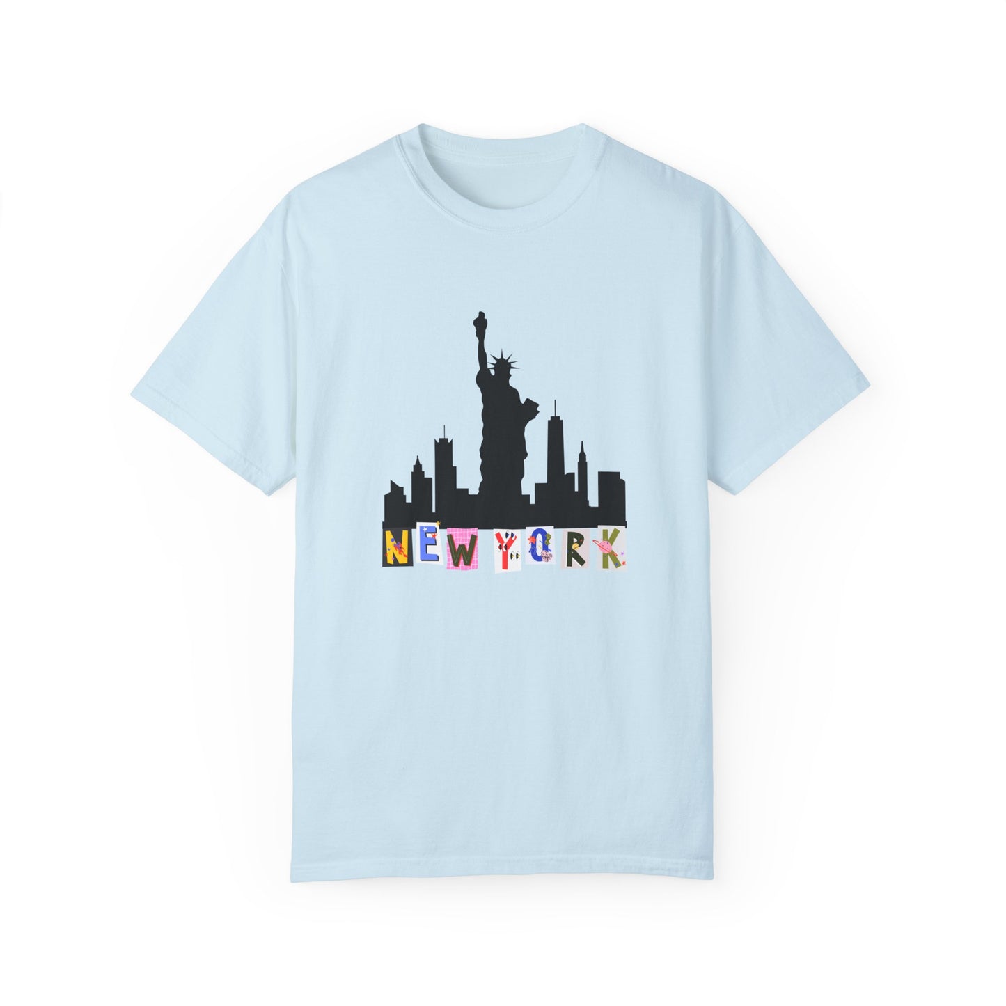 New York Skyline Graphic T-Shirt - Unisex Garment-Dyed Tee for City Lovers - 12002