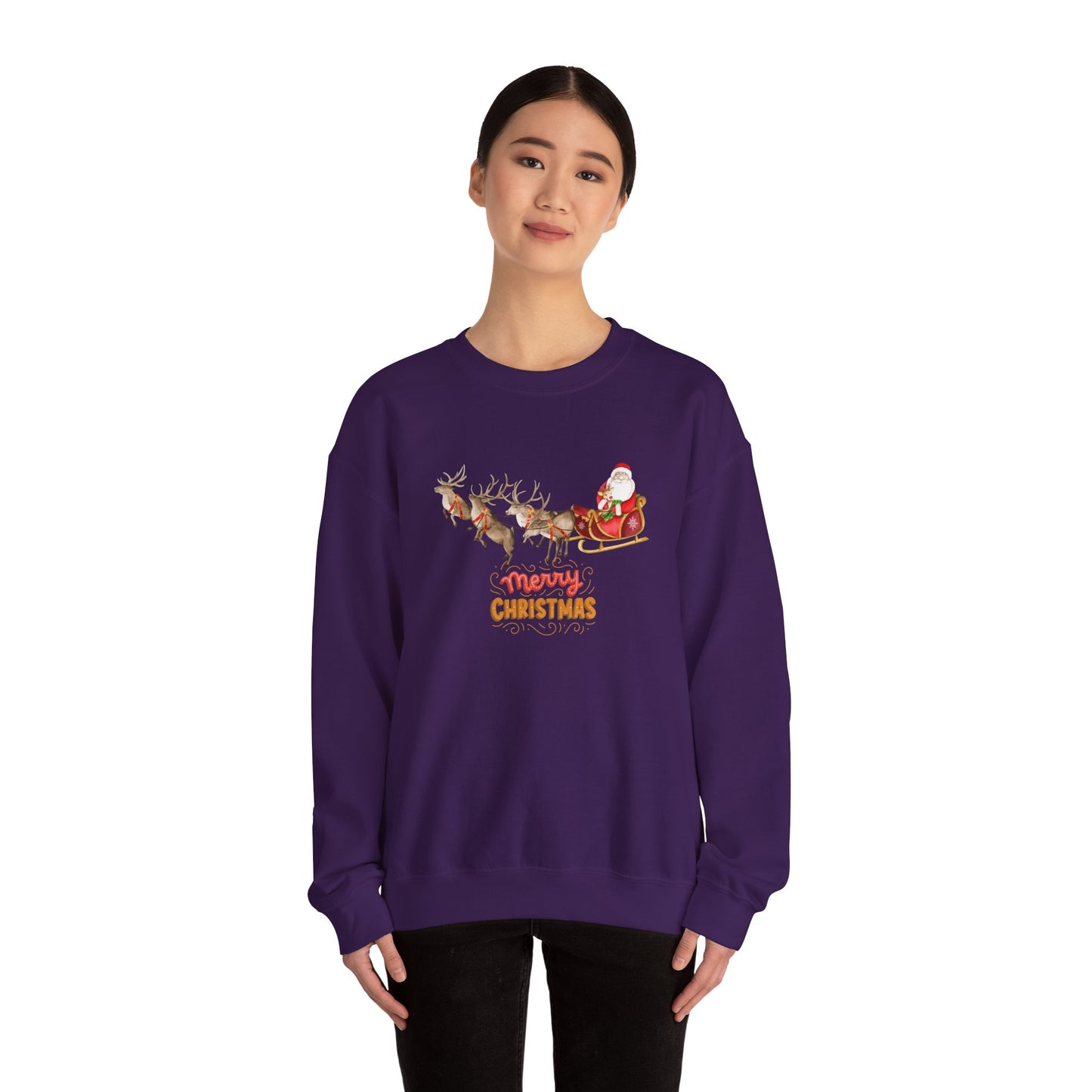 Santa & Reindeers - Unisex Heavy Blend™ Crewneck Sweatshirt - 10011