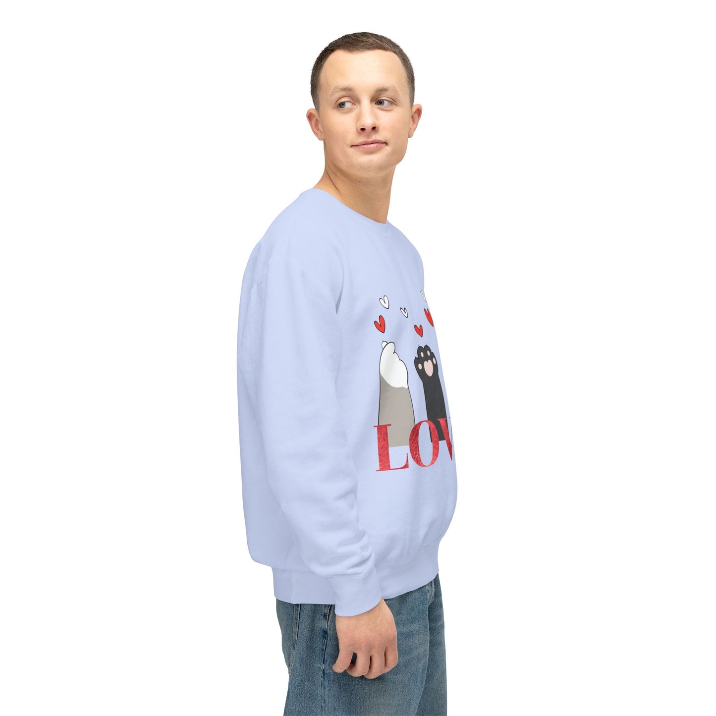 Pet's Paws, Love - Unisex Lightweight Crewneck Sweatshirt - 11477