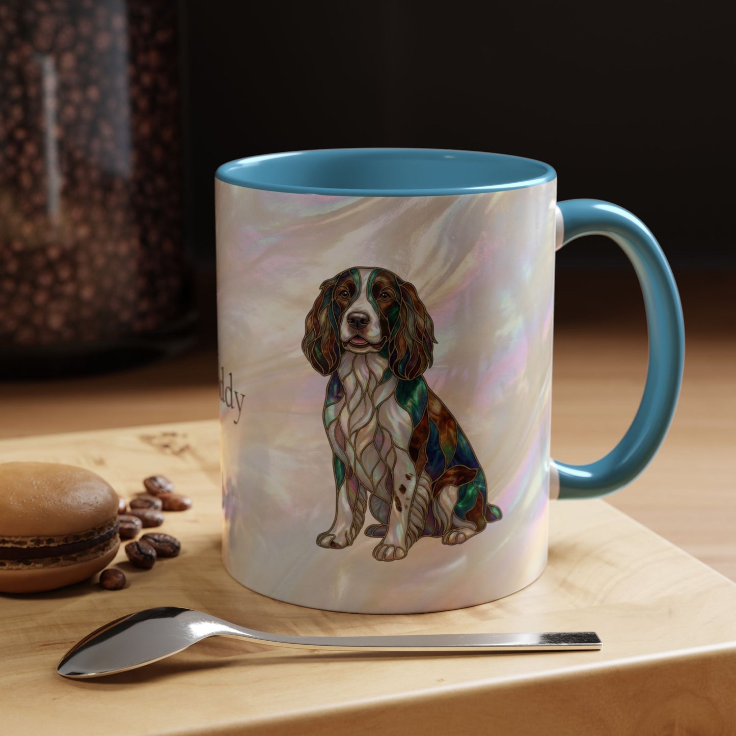 Springer Spaniel Accent Coffee Mug – Stained Glass Design 11/15oz - 14648
