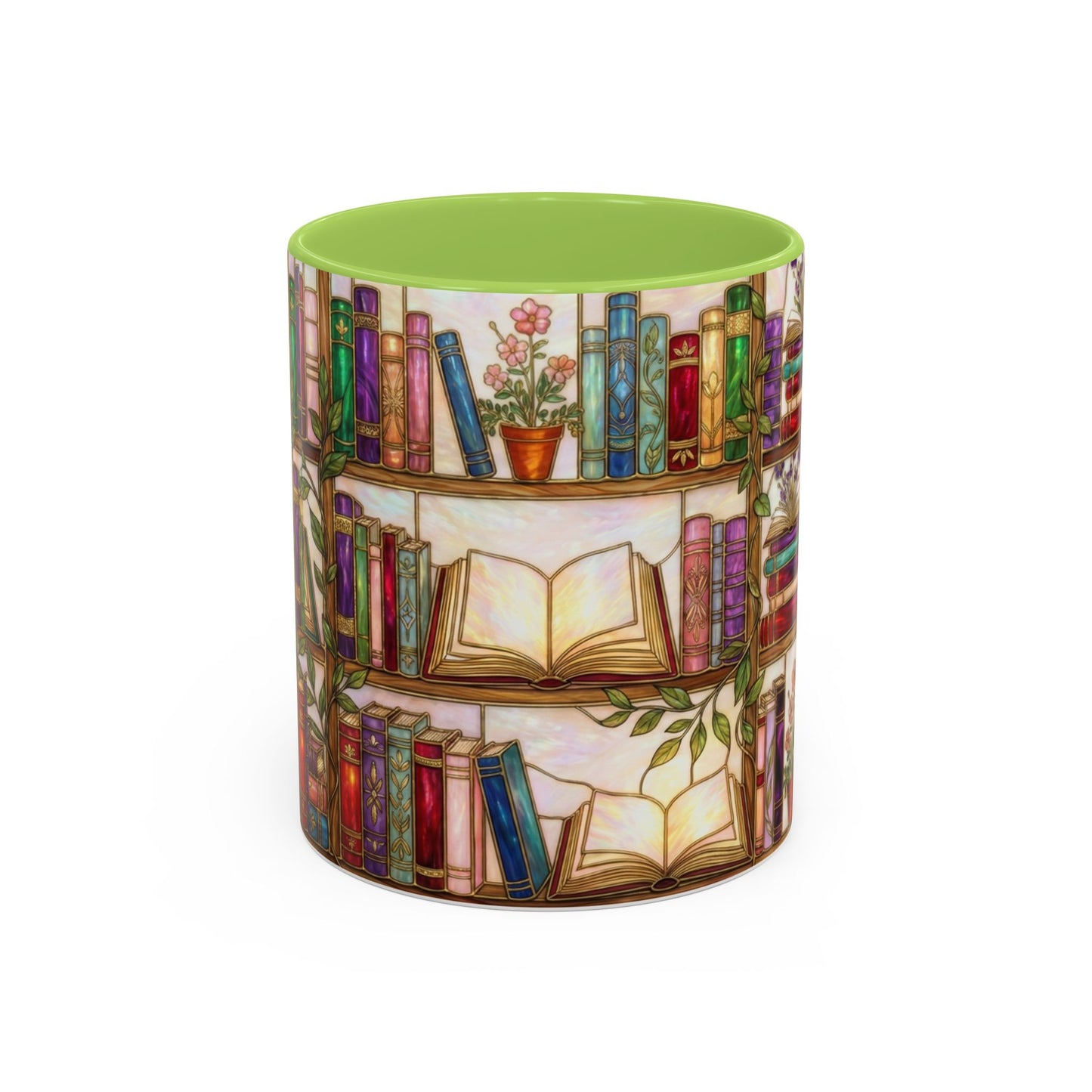 Bookish Accent Coffee Mug — Stained Glass Design (11/15 oz) - 14528
