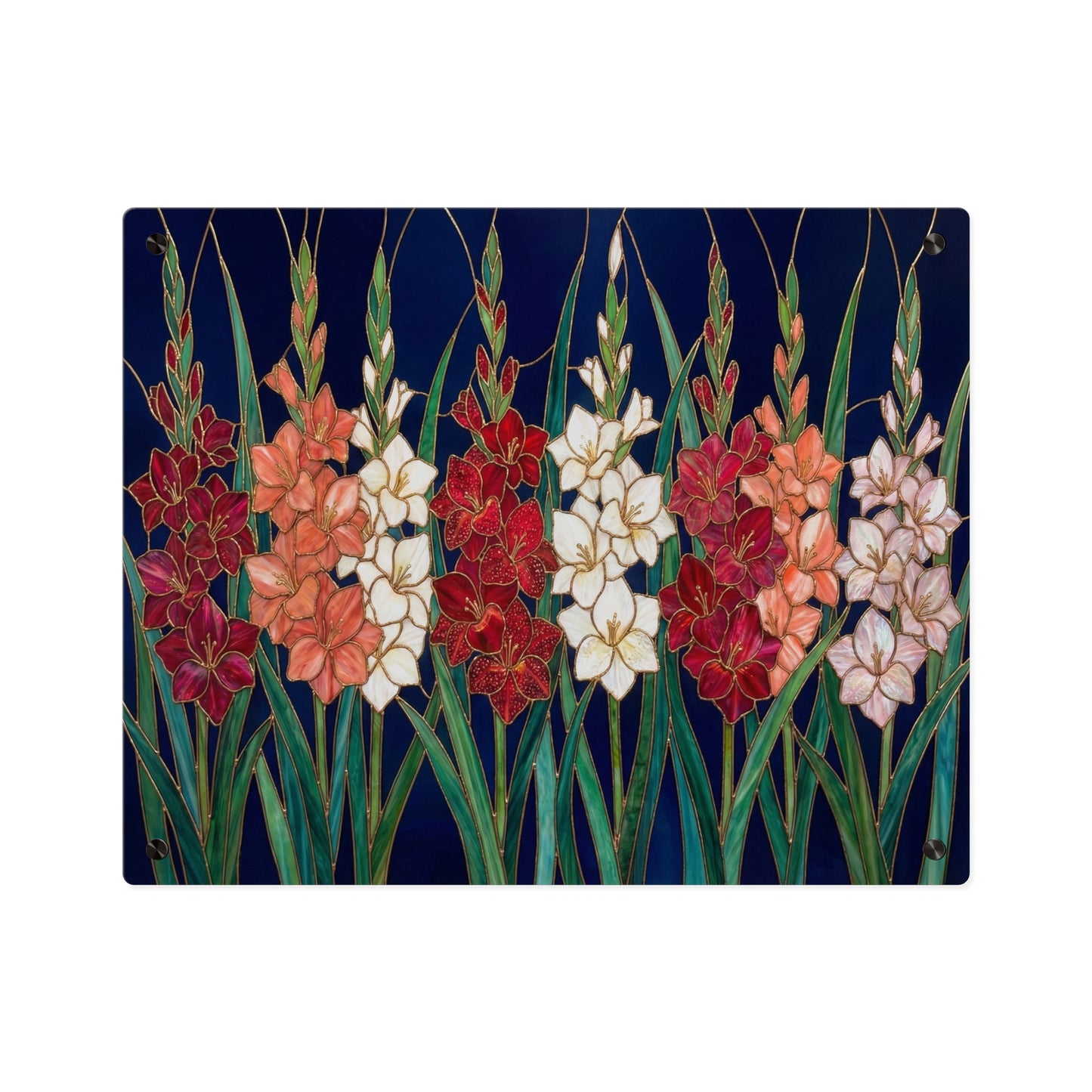 Gladiolus Floral Acrylic Wall Art Panel – Elegant Garden Blooms Home Decor - 14606