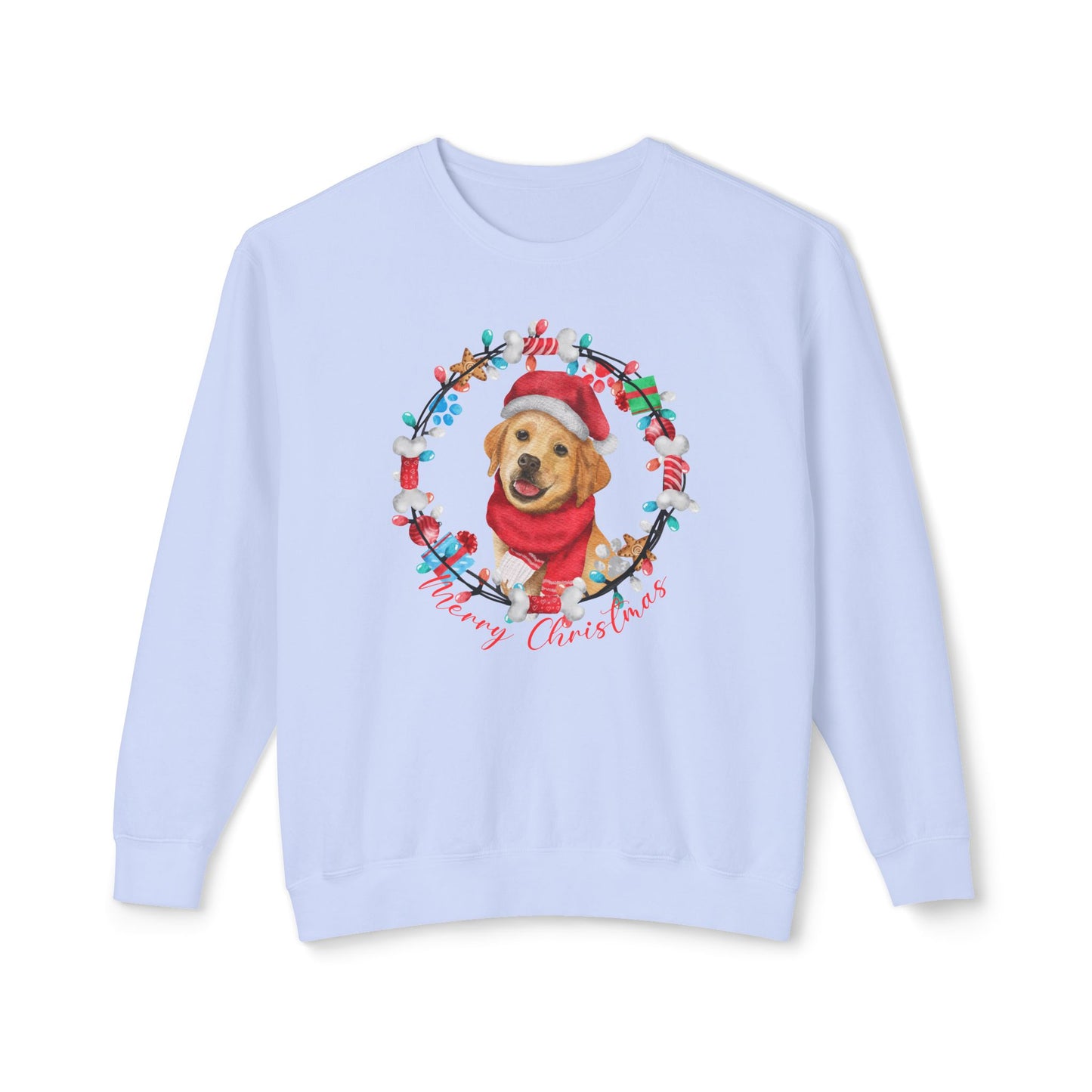 Christmas Dog - Unisex Lightweight Crewneck Sweatshirt - 10309