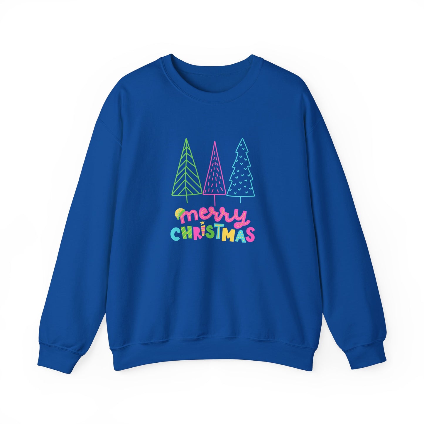 Trees, Merry Christmas -Unisex Heavy Blend™ Crewneck Sweatshirt - 10529