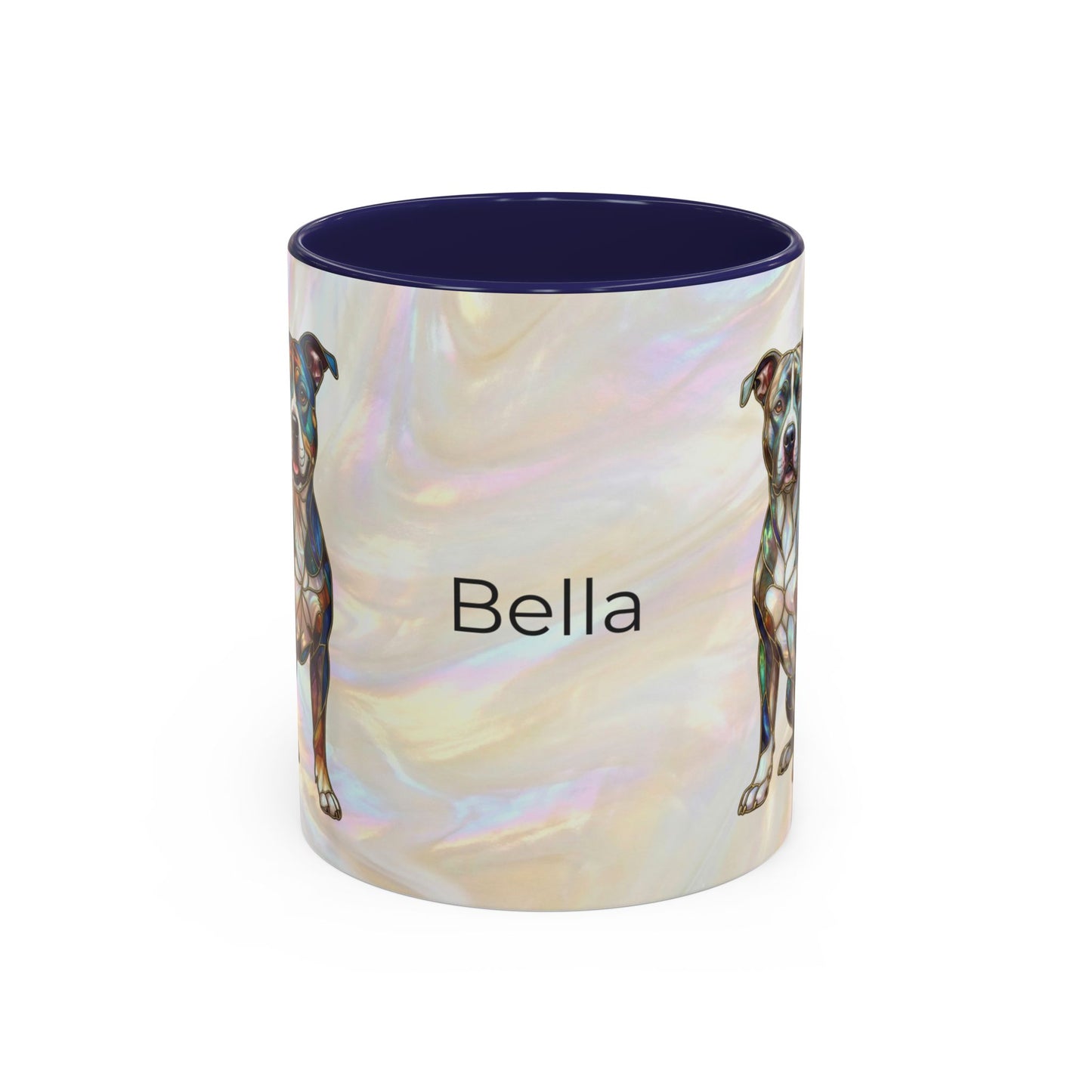Pitbull Dog Accent Coffee Mug — Stained Glass Design (11/15oz) - 14536