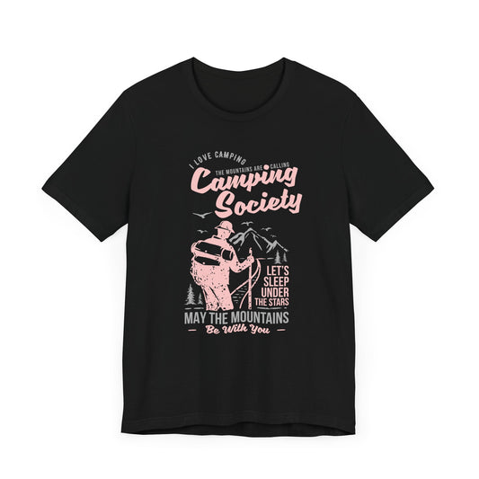 I Love Camping, Camping Society, Let's Sleep Under The Stars - Unisex Jersey Short Sleeve Tee - 12566