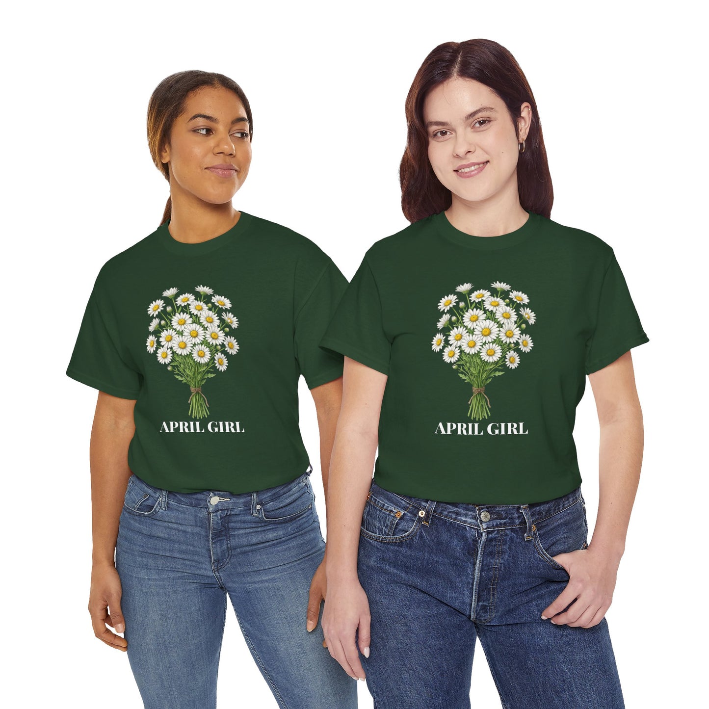 Personalized April Daisy Bouquet T-Shirt – Birth Flower Gift for Her - 14840