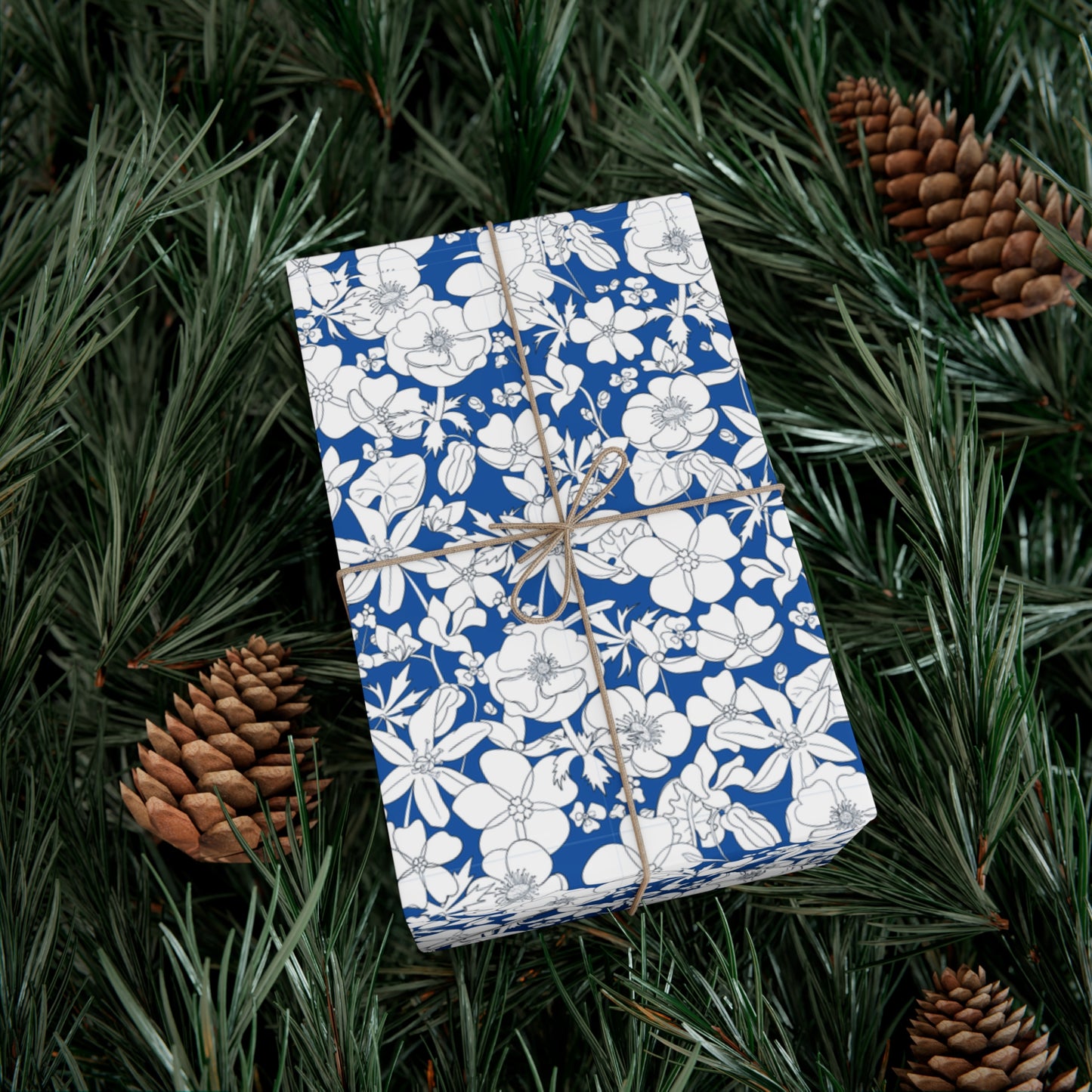 Vintage Blue, White Flowers - Gift Wrap Papers - 10255