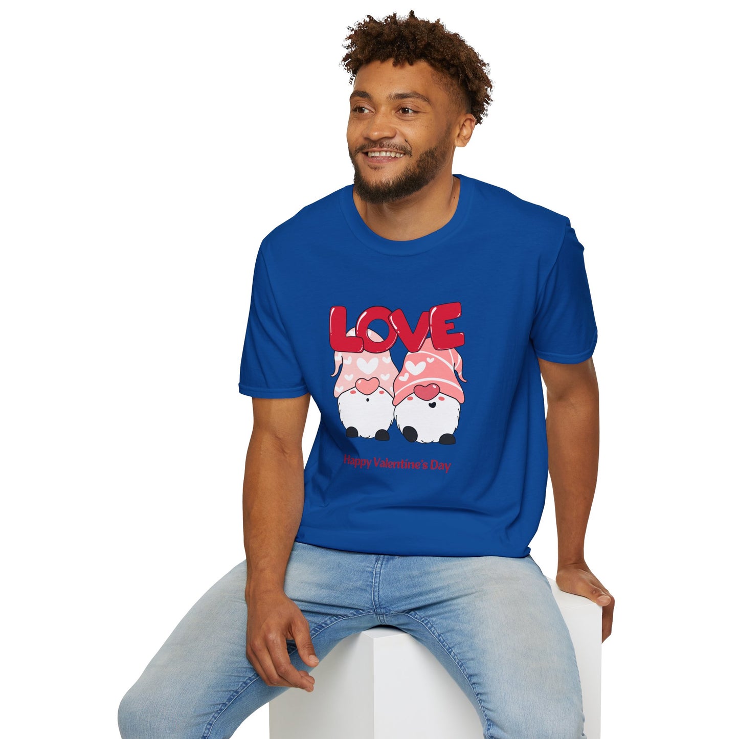 Gnomes, Love, Happy Valentine's Day - Unisex Softstyle T-Shirt - 11444