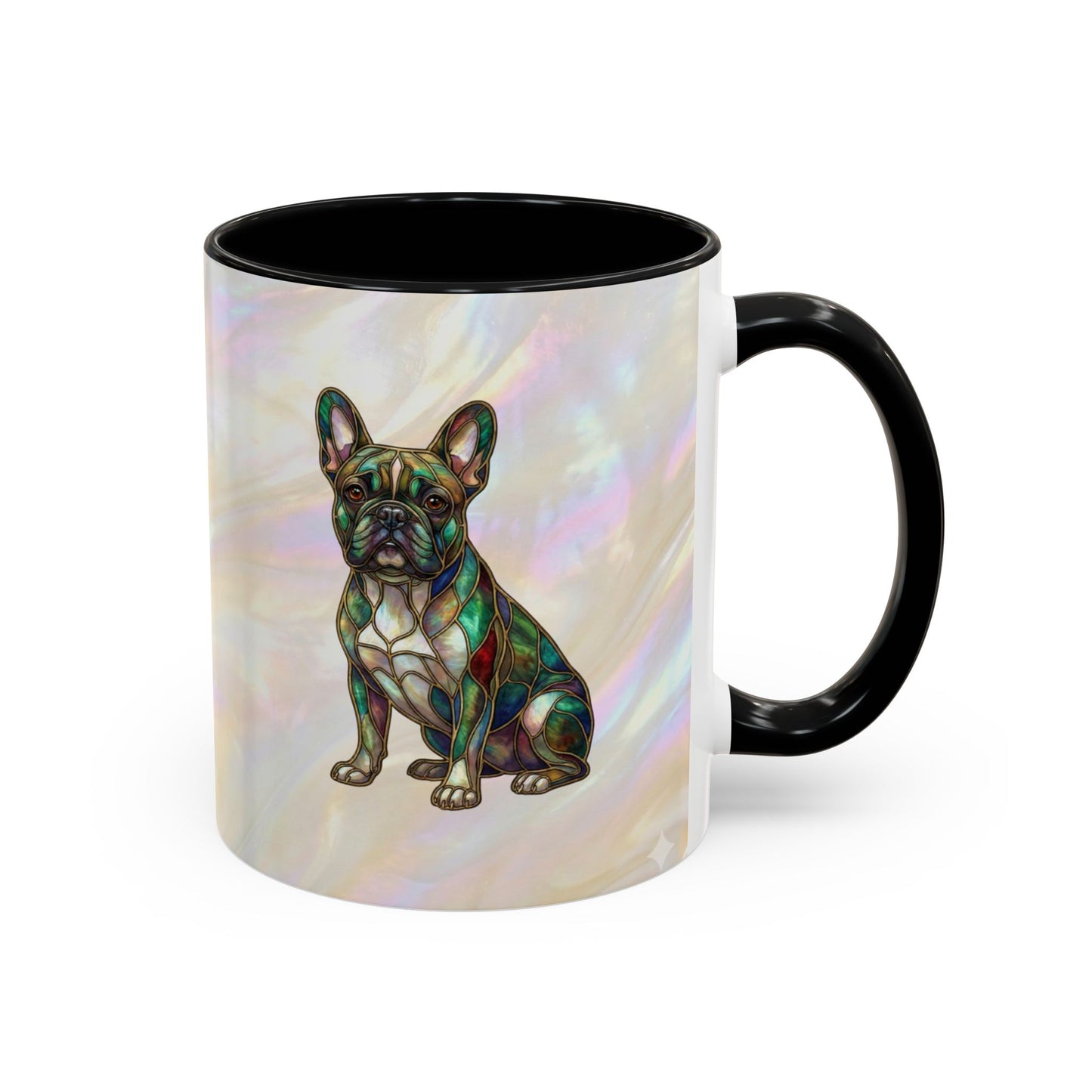 French Bulldog Accent Coffee Mug -Stained Glass Style (11/15oz) - 14632