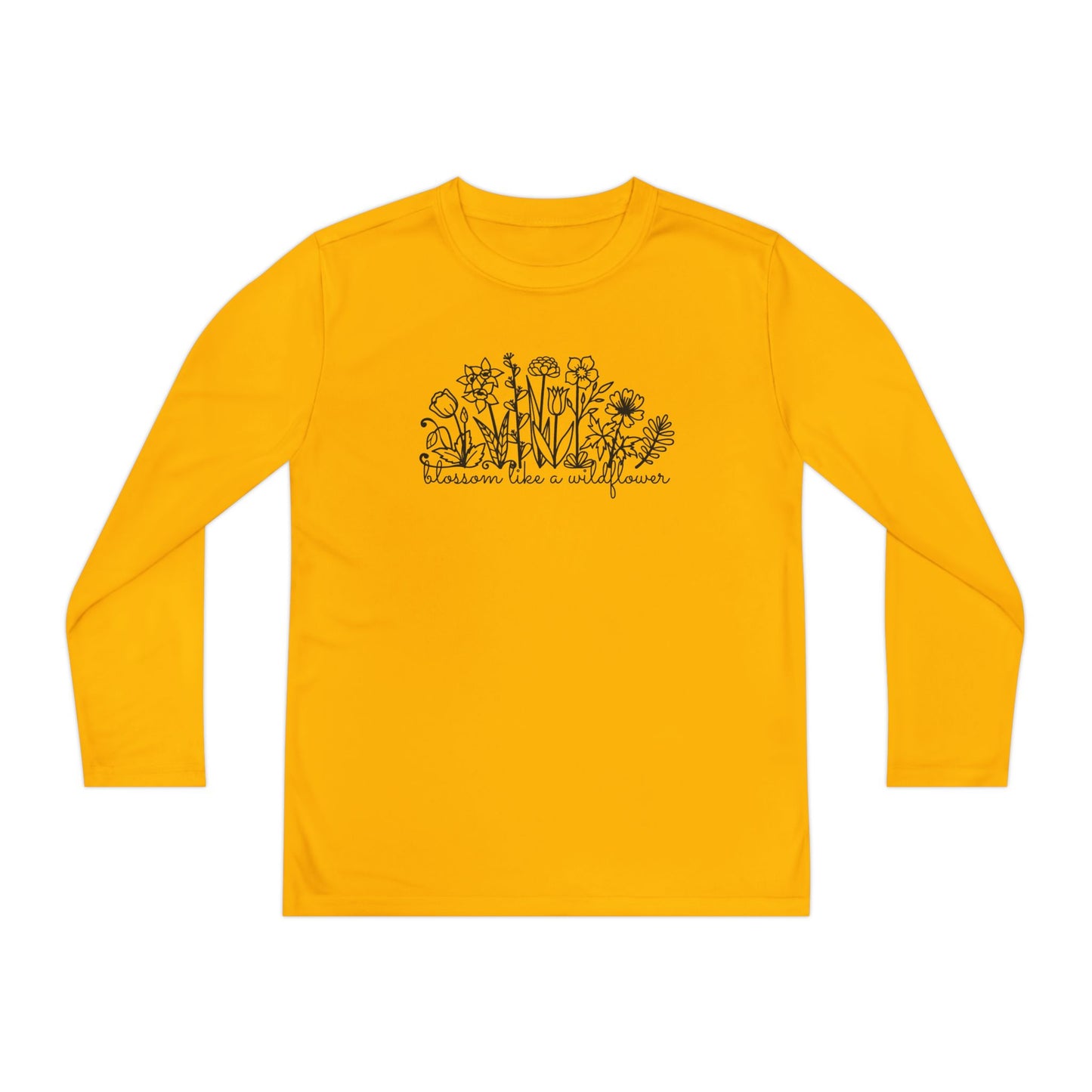 Blossom Like A Wildflower - Youth Long Sleeve Competitor Tee - 10104