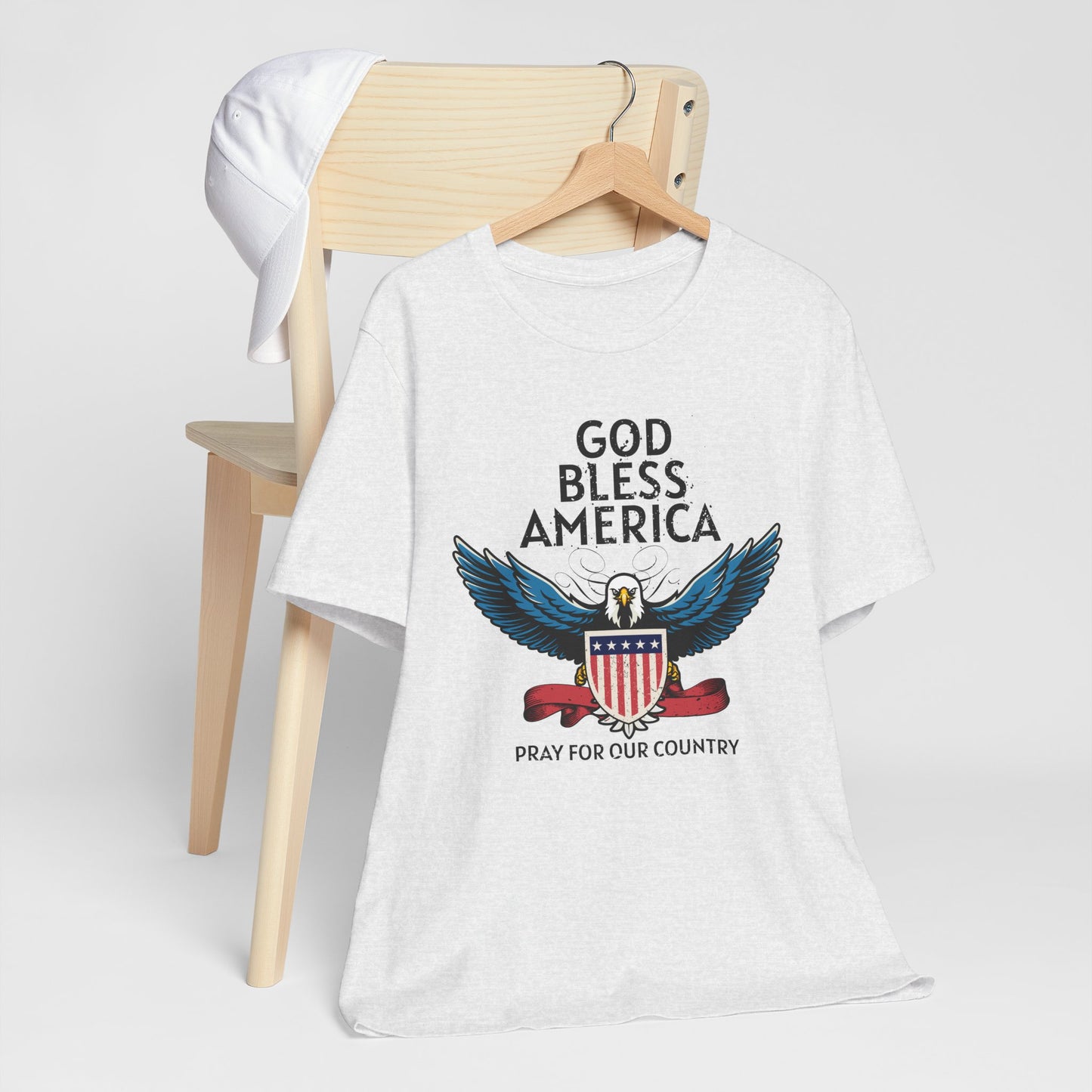 God Bless America Unisex Tee | Patriotic Shirt, American Eagle Design, Casual Wear, Independence Day, Gifts for Veterans - 13786
