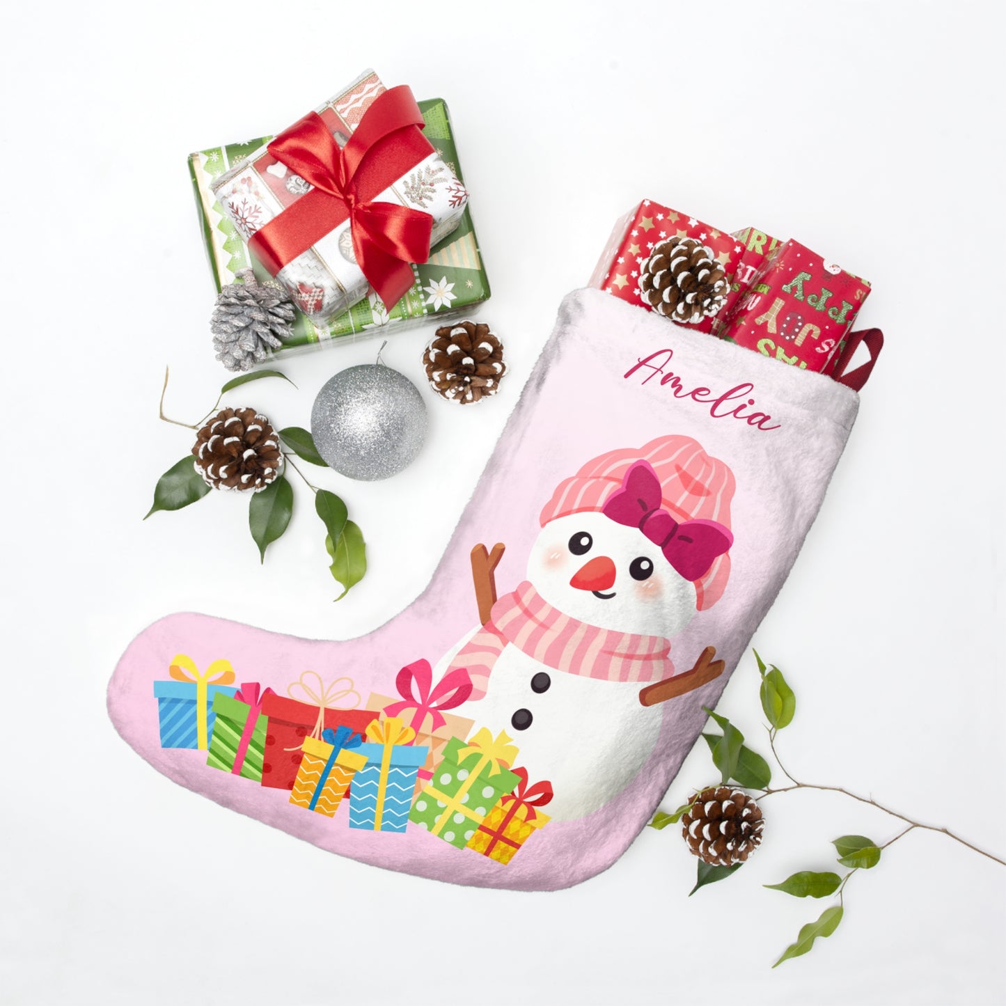 Amelia, Baby Girl, Customizable - Christmas Stockings - 10104