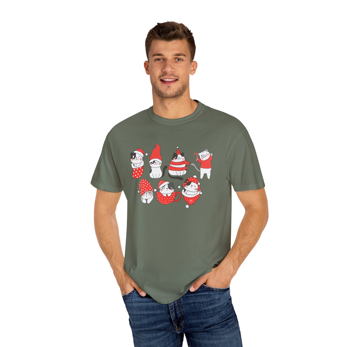 Christmas Cats - Unisex Garment-Dyed T-shirt - 10077